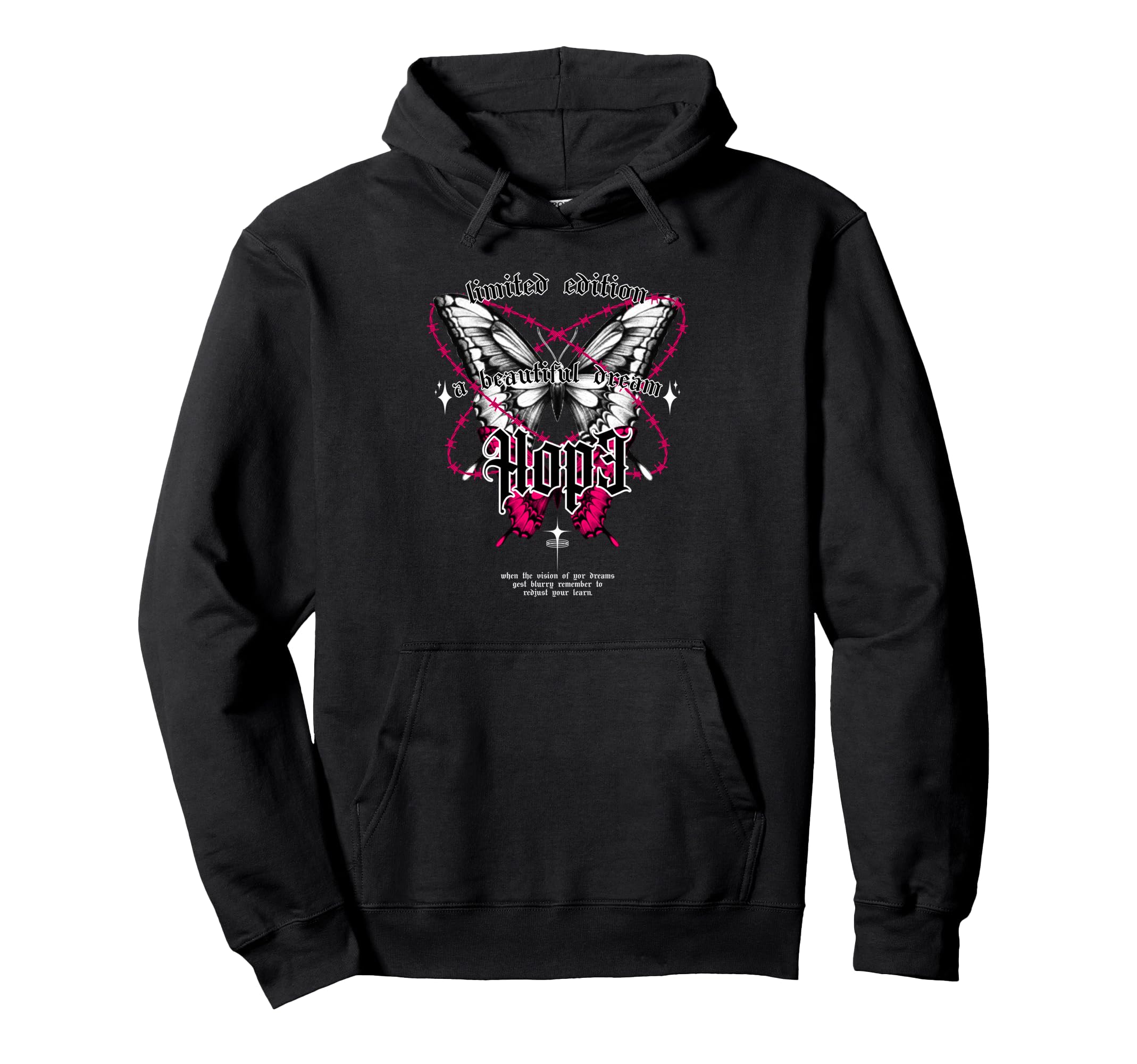 Butterfly Hope Y2K Grunge Aesthetic Hoodie - Minimalist Print Men Women - T-Shirt, Sweatshirt, Hoodie