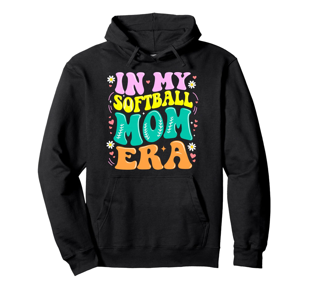 My Softball Mom Era Softball Mama Sports Hoodie - Aesthetic Graphic Unisex - T-Shirt, Sweatshirt, Hoodie