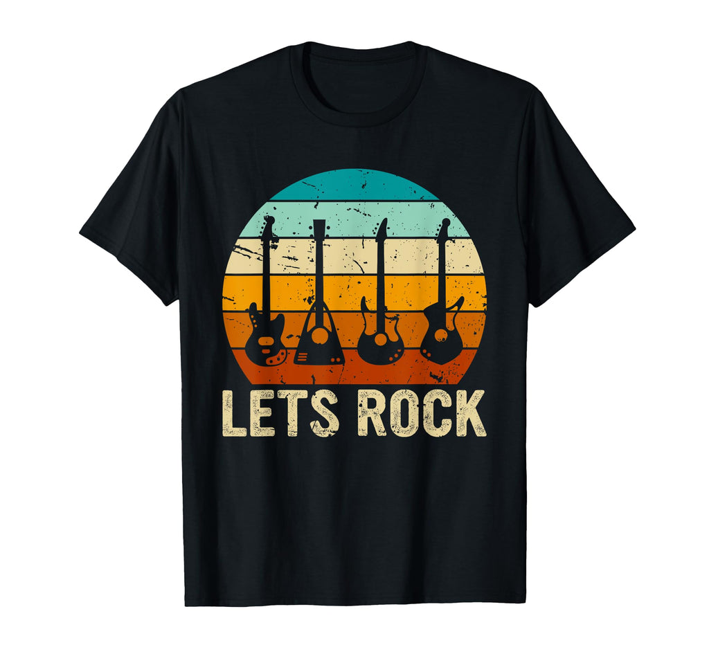 Lets Rock Rock And Roll Guitar Music T-Shirt - Novelty Apparel for Adults - T-Shirt, Sweatshirt, Hoodie