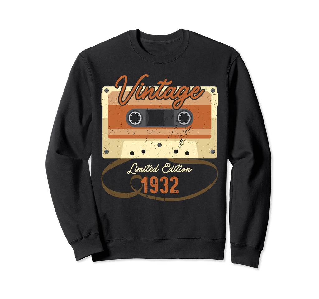 90Th Birthday 1932 Tees Cassette Sweatshirt - Fun Novelty Design Unisex - T-Shirt, Sweatshirt, Hoodie