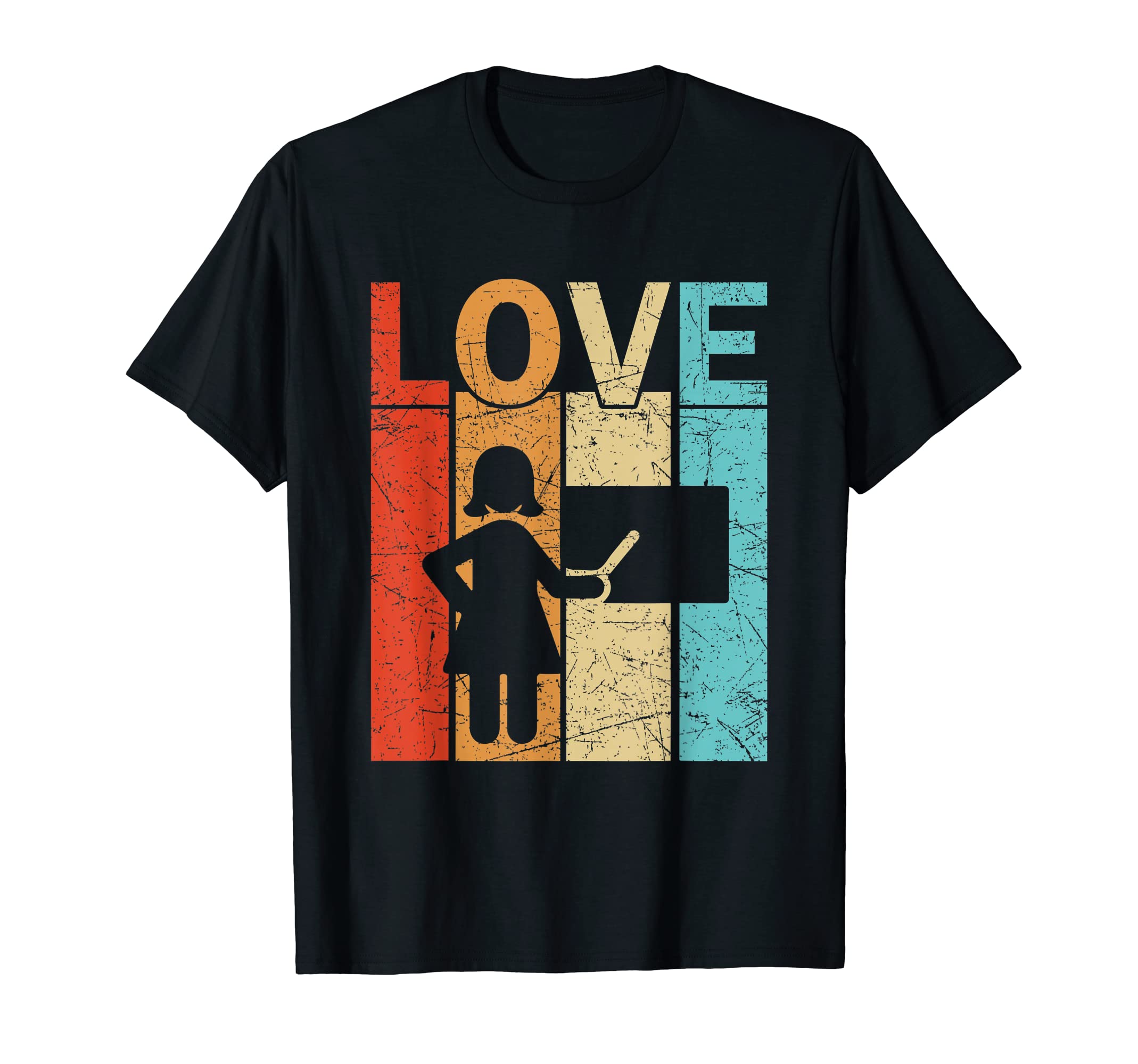 Love Preschool Teacher 70S Distressed T-Shirt - Fun Novelty Design Unisex - T-Shirt, Sweatshirt, Hoodie