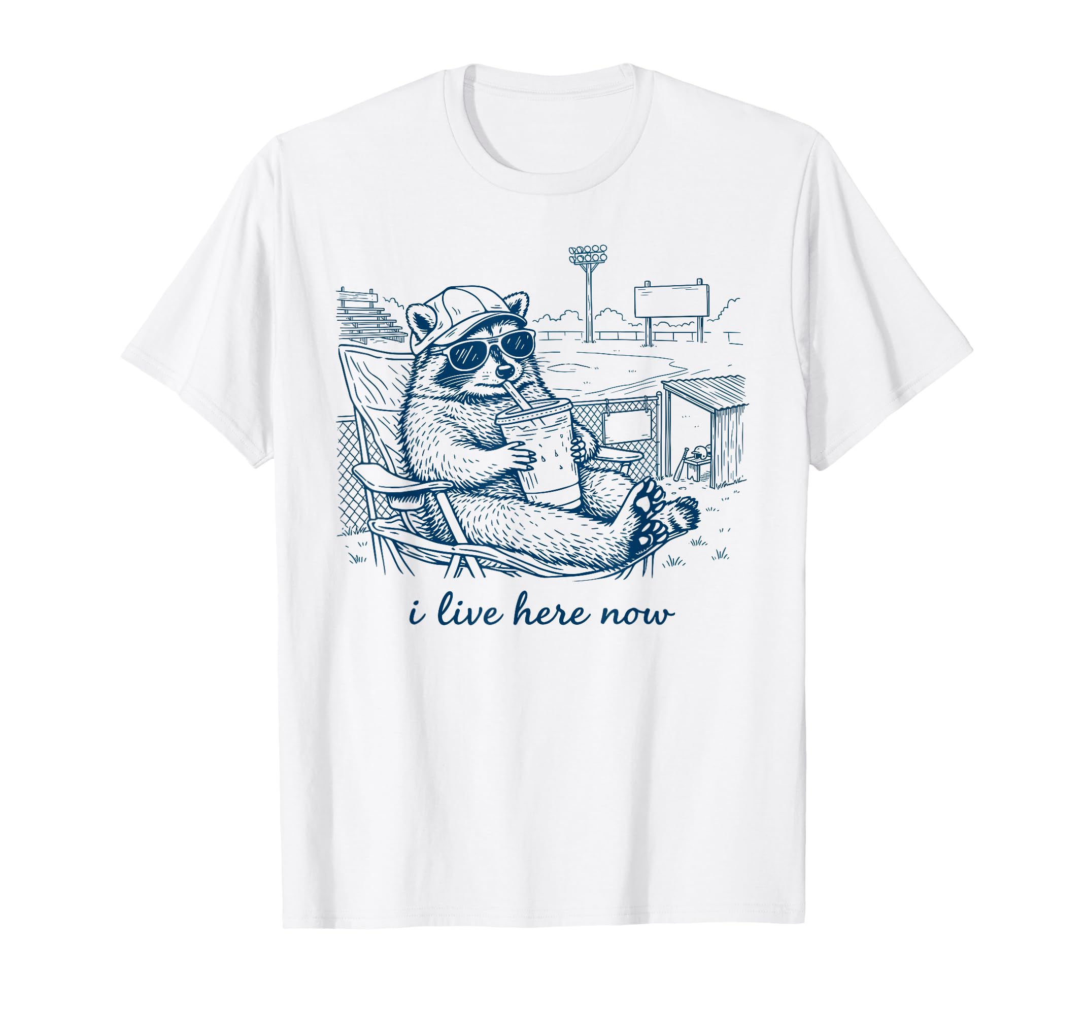 I Live Here Now Raccoon Mom Funny T-Shirt - Aesthetic Graphic Men Women - T-Shirt, Sweatshirt, Hoodie