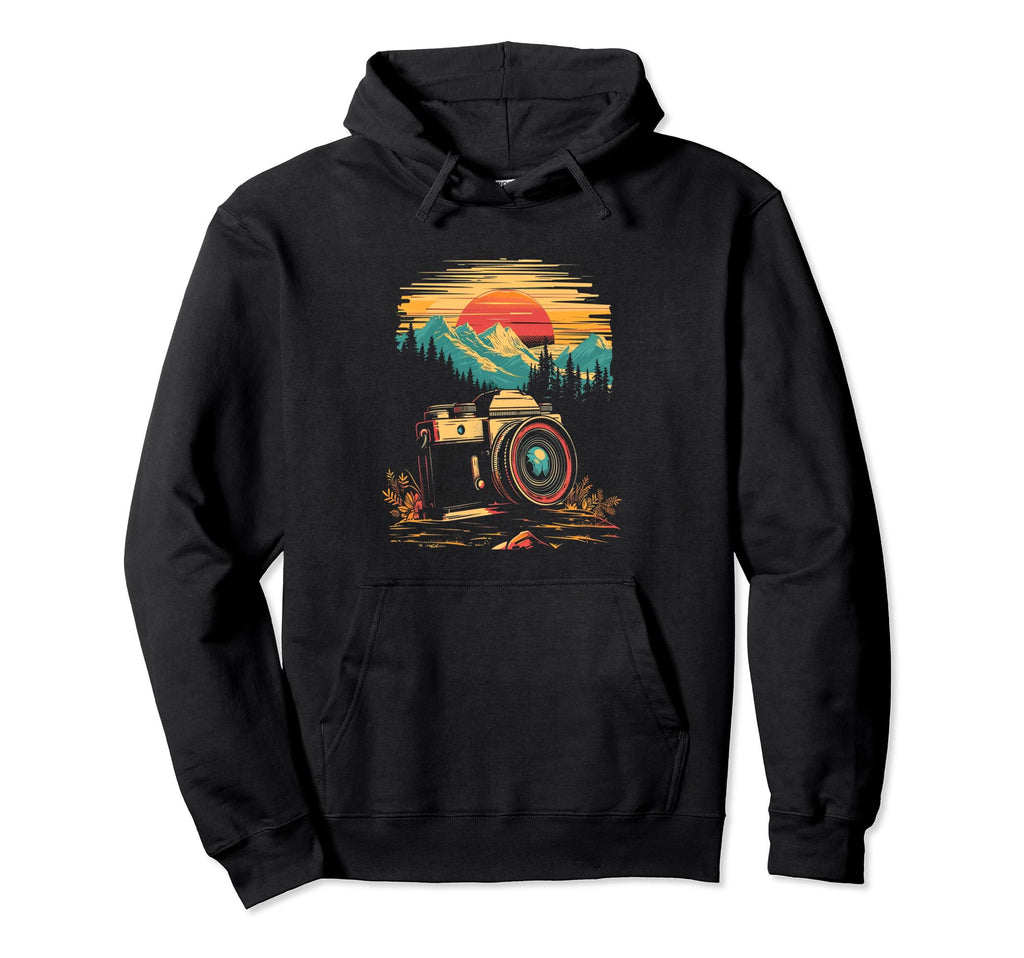 Photography Camera Mountain Nature Hoodie - Fun Novelty Design for Adults - T-Shirt, Sweatshirt, Hoodie