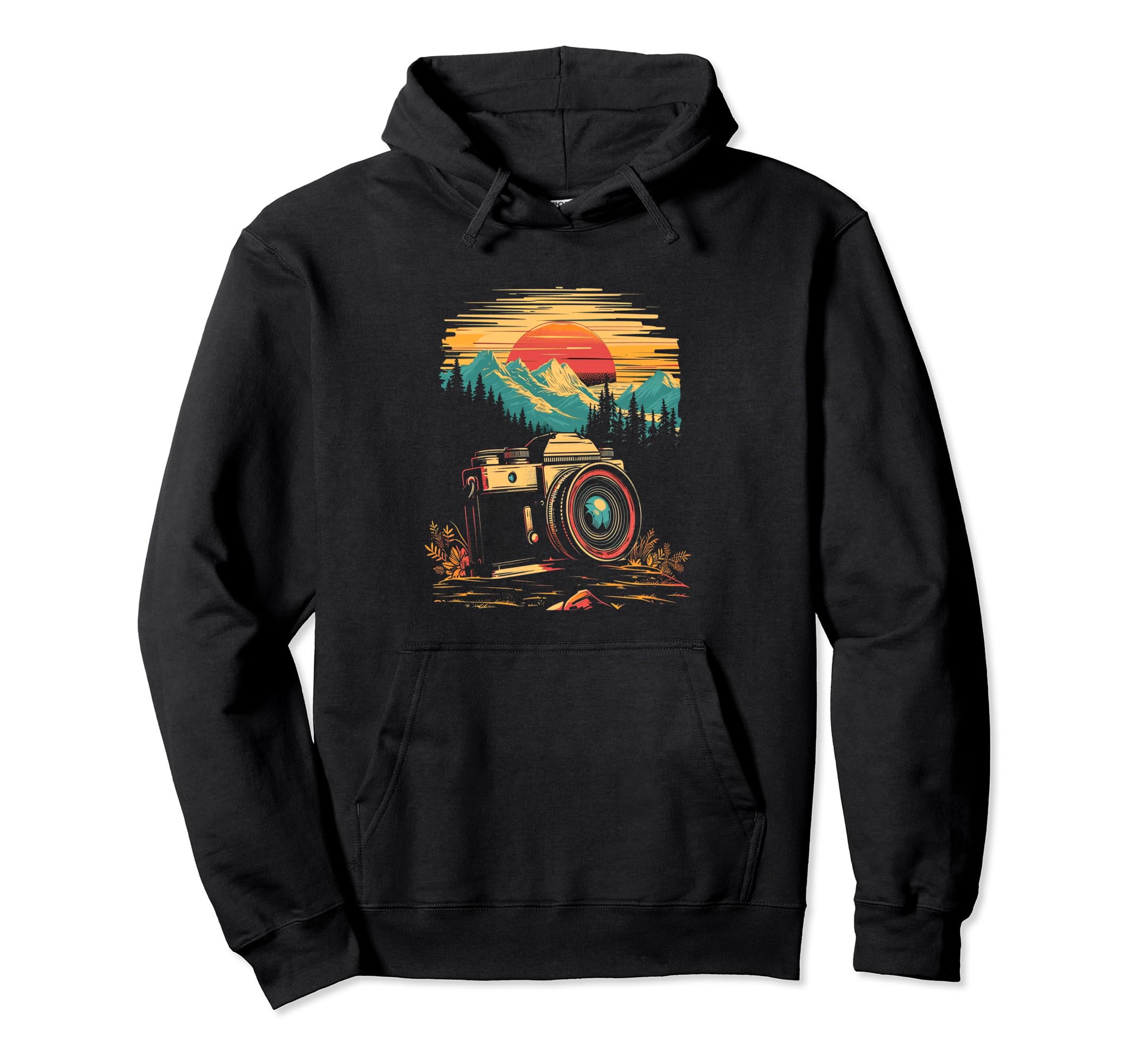 Photography Camera Mountain Nature Hoodie - Fun Novelty Design for Adults - T-Shirt, Sweatshirt, Hoodie