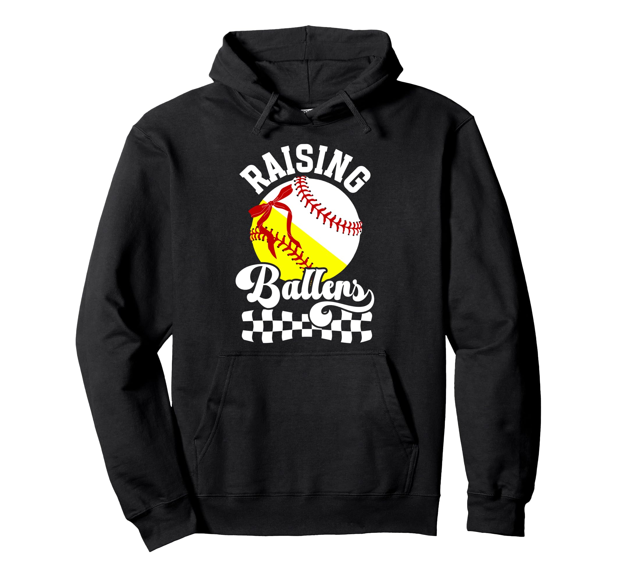Raising Ballers Proud Baseball Softball Hoodie - Trendy Graphic Men Women - T-Shirt, Sweatshirt, Hoodie