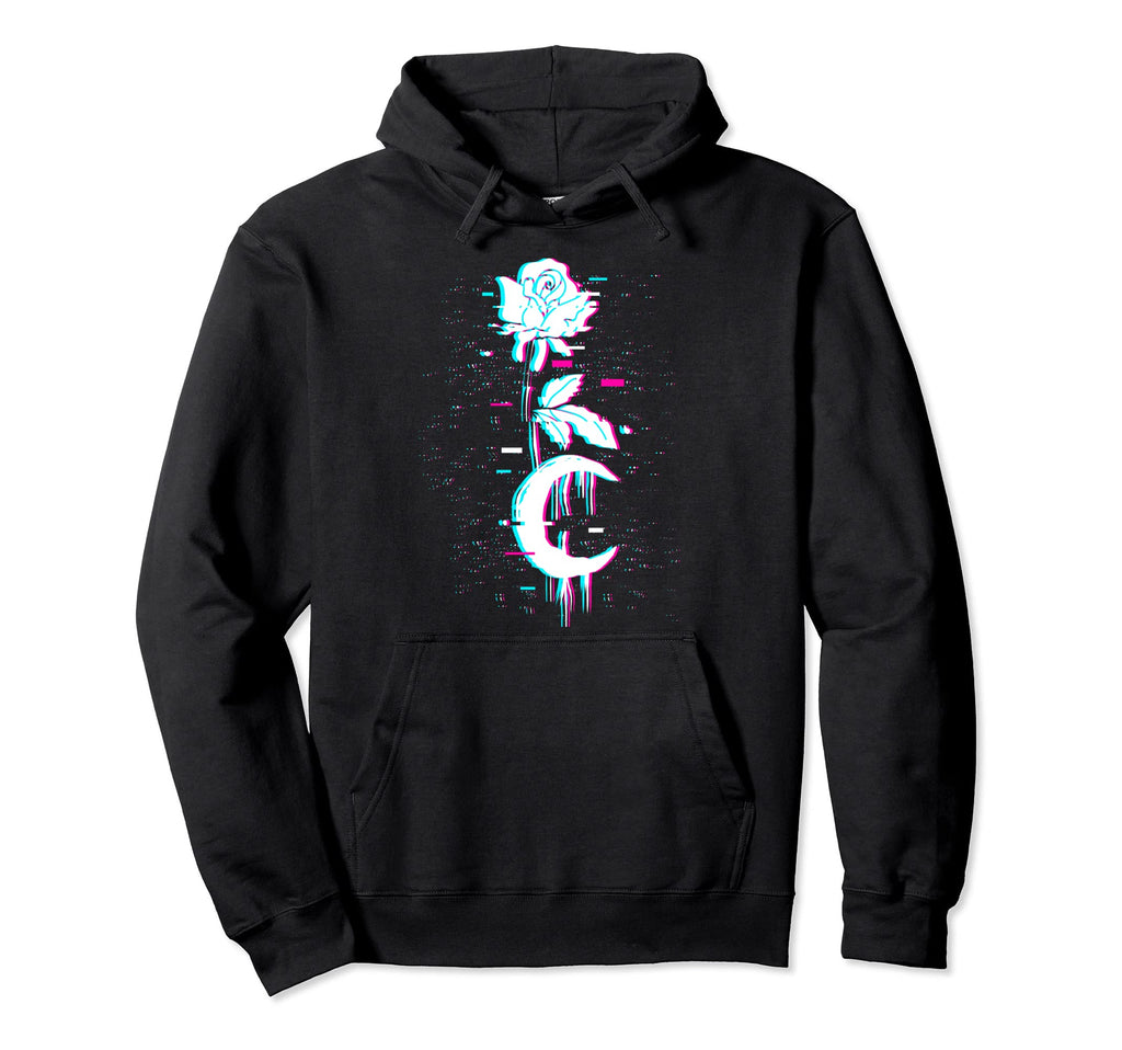 Moon Rose Aesthetic Vaporwave Witchcraft Hoodie - Aesthetic Graphic Unisex - T-Shirt, Sweatshirt, Hoodie