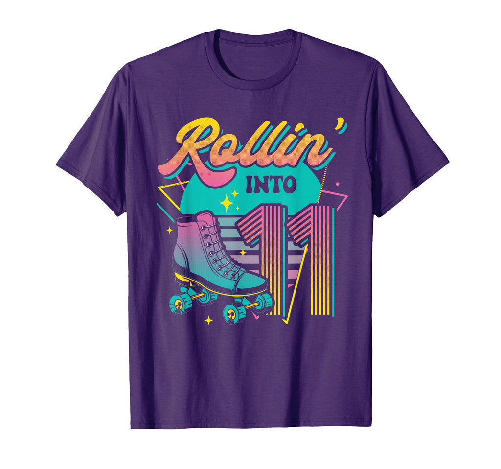 Roller Skate 11Th Birthday Party T-Shirt - Aesthetic Graphic Unisex - T-Shirt, Sweatshirt, Hoodie