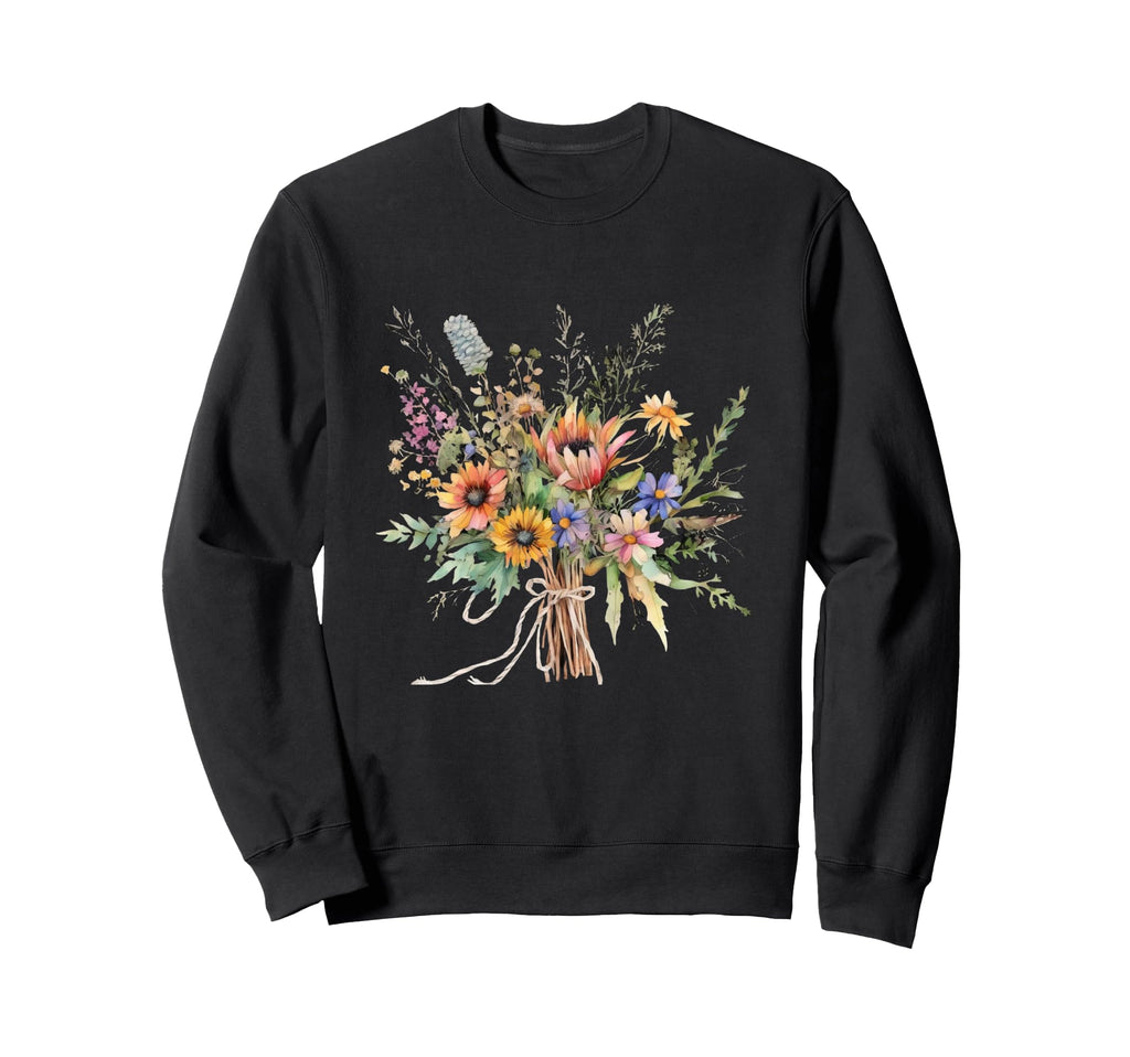 Womens Beautiful Floral Boho Sweatshirt - Casual Everyday Wear Unisex - T-Shirt, Sweatshirt, Hoodie