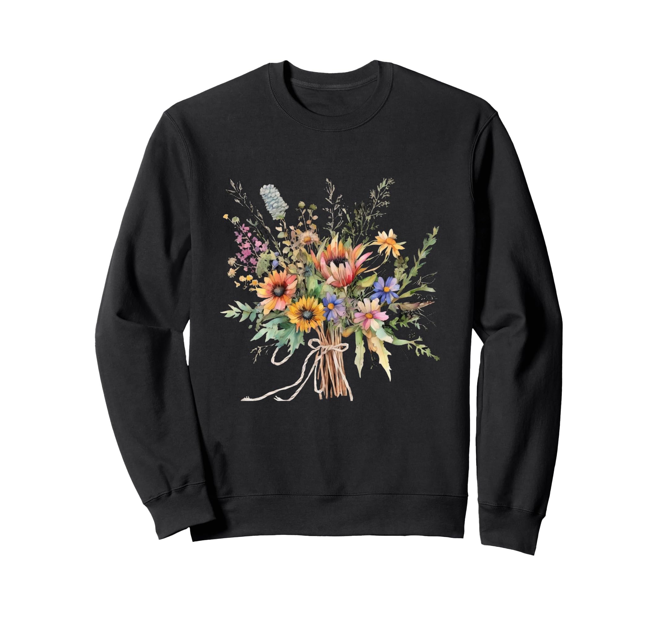 Womens Beautiful Floral Boho Sweatshirt - Casual Everyday Wear Unisex - T-Shirt, Sweatshirt, Hoodie