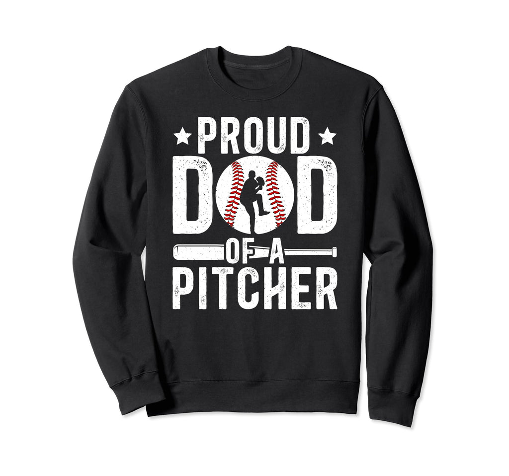 Proud Dad Baseball Pitcher Dad Sweatshirt - Minimalist Print Unisex - T-Shirt, Sweatshirt, Hoodie