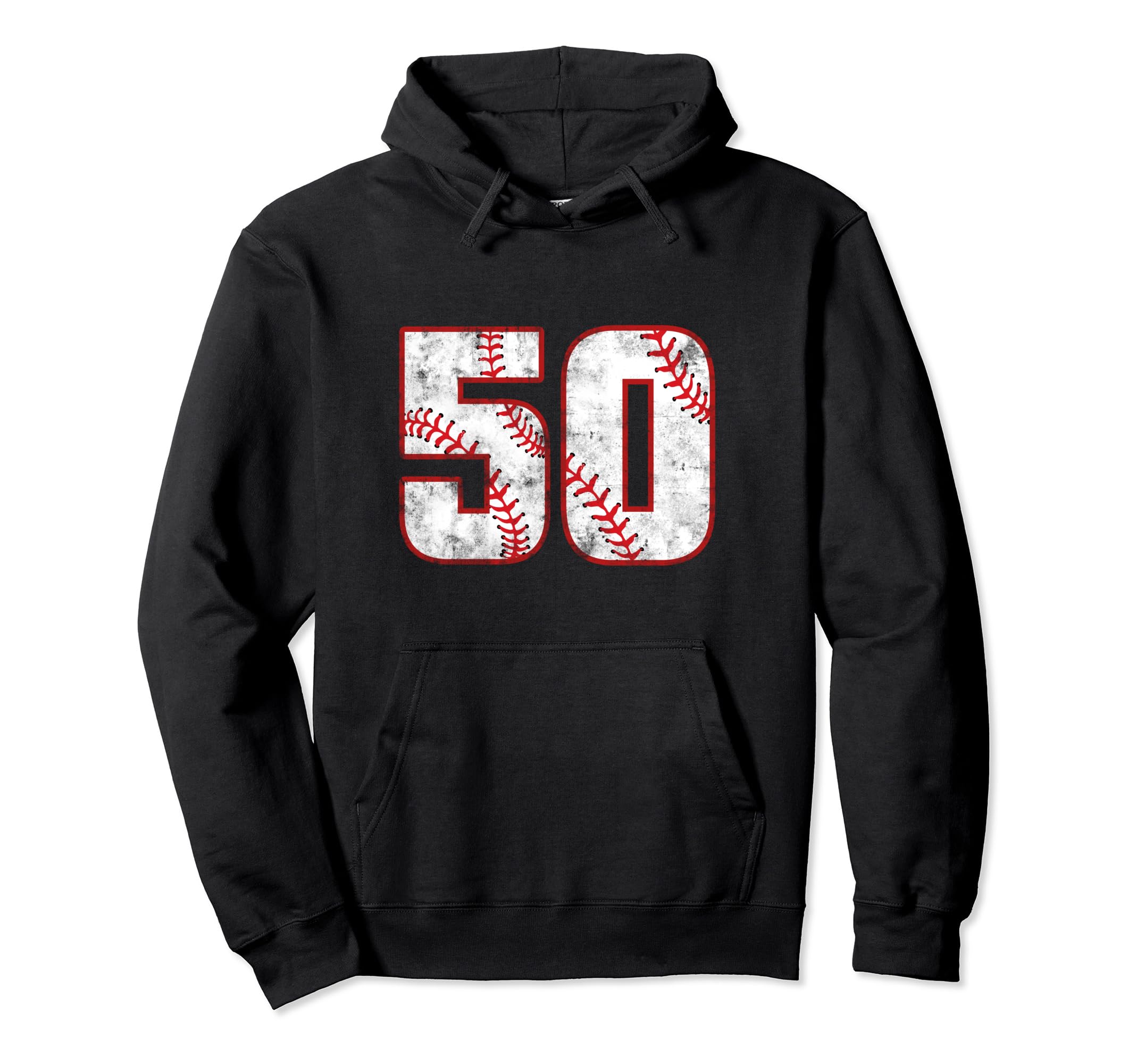 Baseball 50 Jersey Number Hoodie - Casual Everyday Wear Unisex - T-Shirt, Sweatshirt, Hoodie