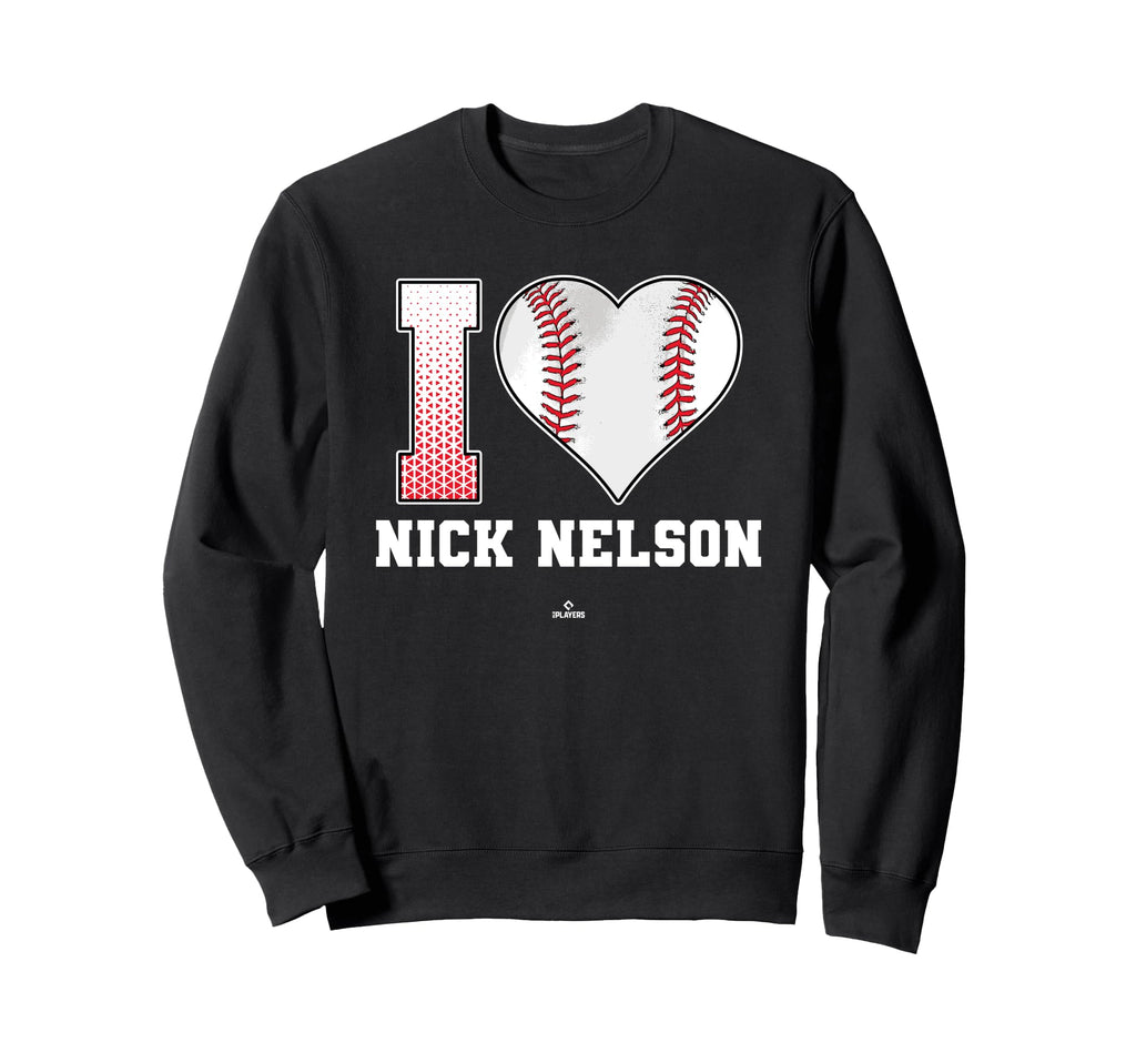 I Heart Baseball Stitch Nick Nelson Sweatshirt - Custom Art Print Unisex - T-Shirt, Sweatshirt, Hoodie