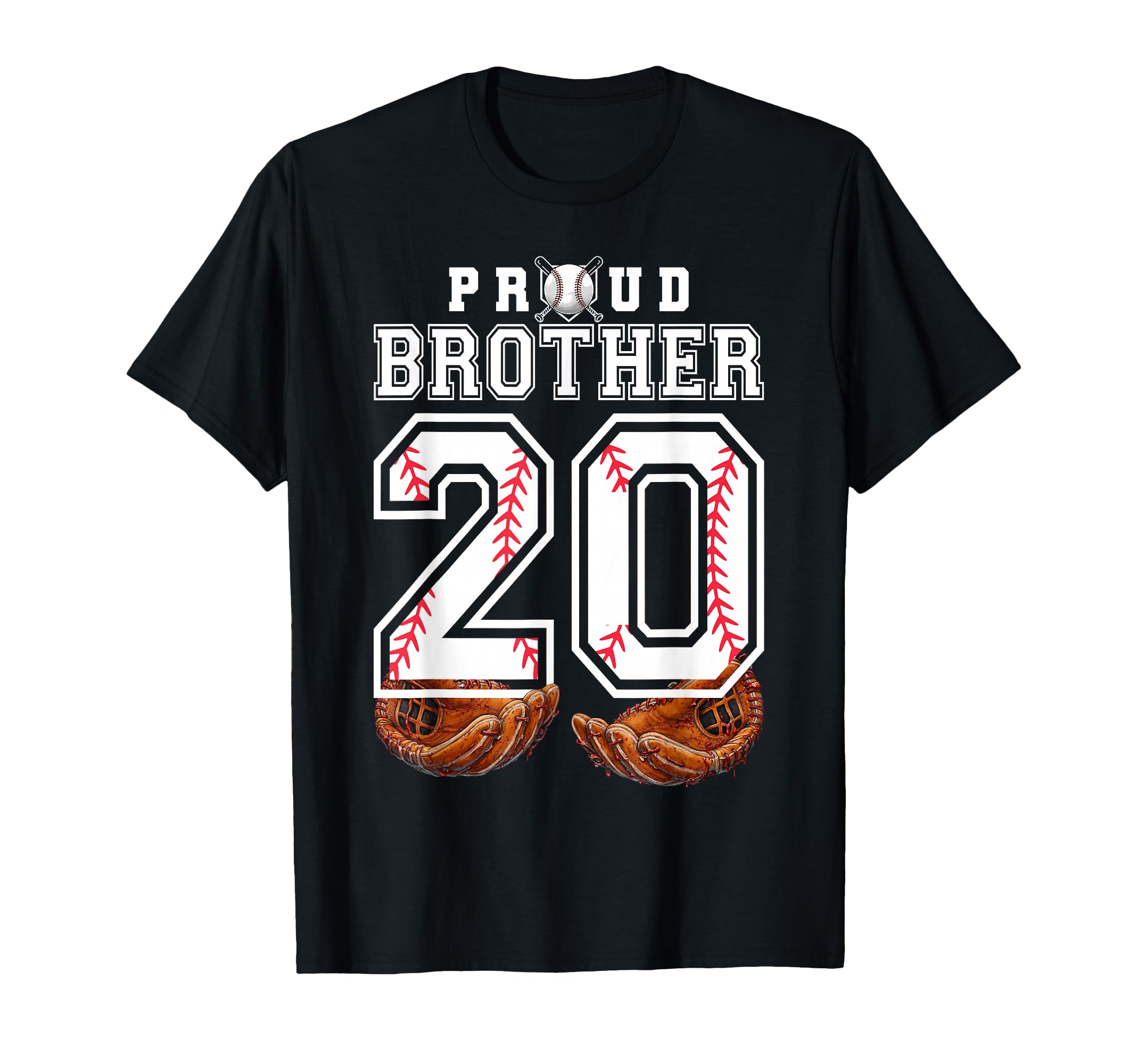 Proud Brother Baseball Player Number 20 T-Shirt - Trendy Graphic Unisex - T-Shirt, Sweatshirt, Hoodie
