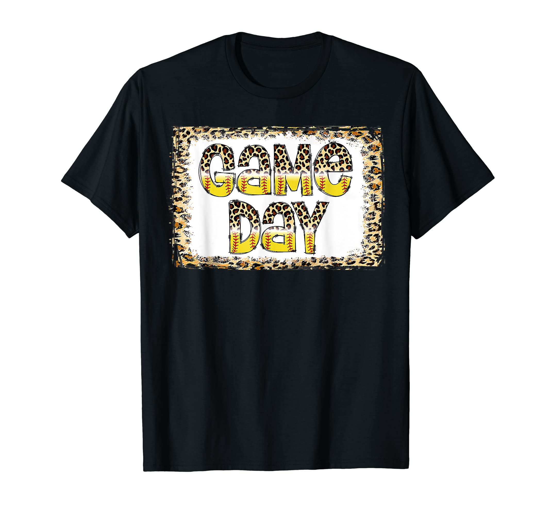 Bleached Leopard Softball Game Day T-Shirt - Trendy Graphic for Adults - T-Shirt, Sweatshirt, Hoodie