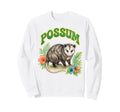 Opossum Groovy Floral Possum Sweatshirt - Fun Novelty Design Unisex - T-Shirt, Sweatshirt, Hoodie