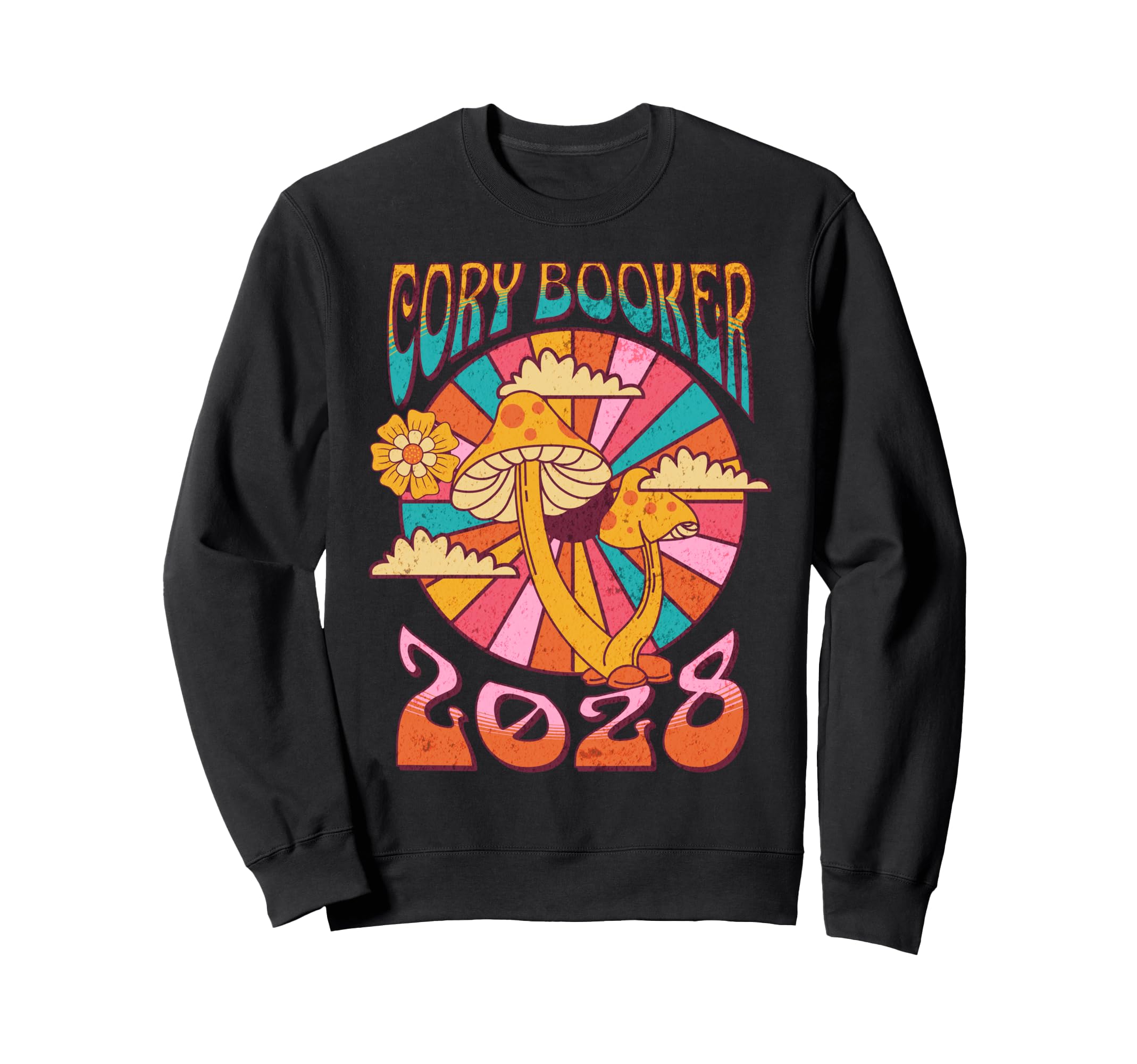 Cory Booker 2028 Mushroom Boho Trendy Sweatshirt - Graphic Print Men Women - T-Shirt, Sweatshirt, Hoodie