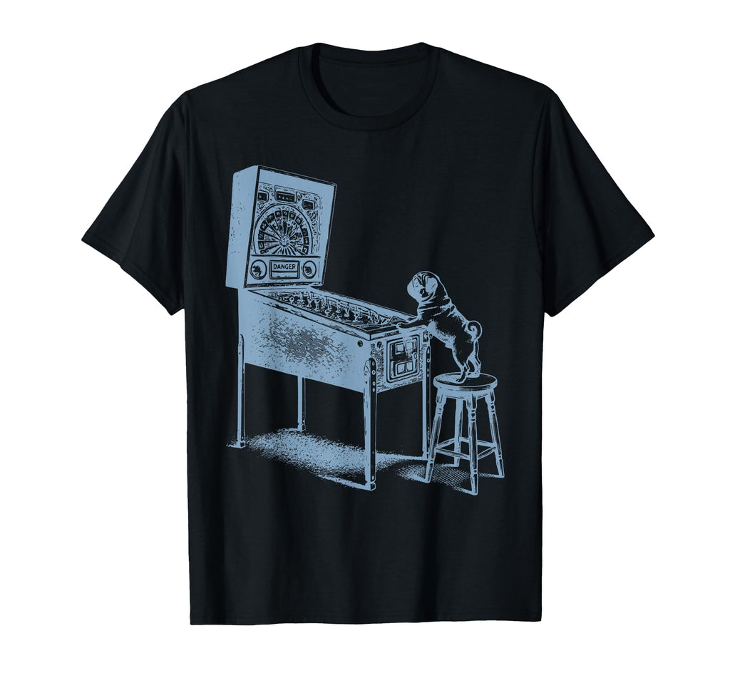 Dog Pug Playing Pinball Arcade Game T-Shirt - Unique Graphic for Adults - T-Shirt, Sweatshirt, Hoodie