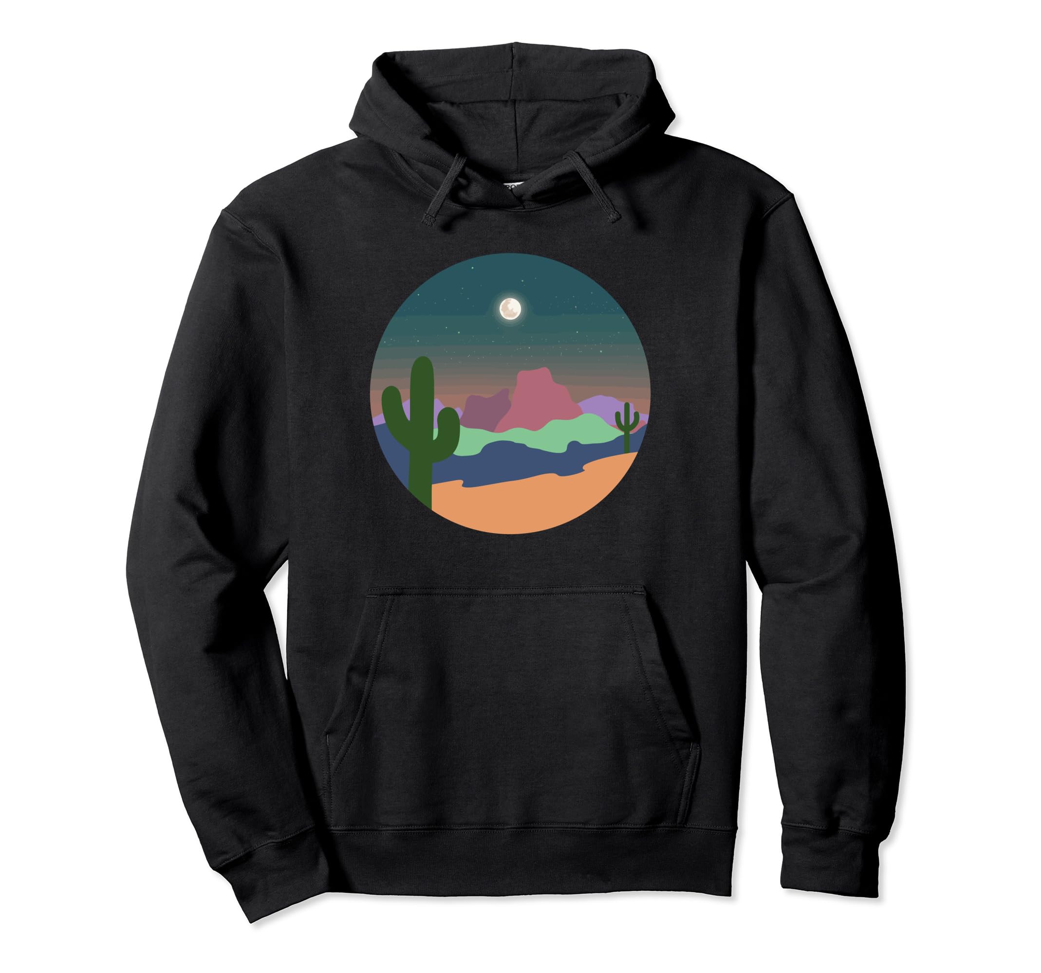 Boho Desert Cactus Moon Western Hoodie - Trendy Graphic for Adults - T-Shirt, Sweatshirt, Hoodie