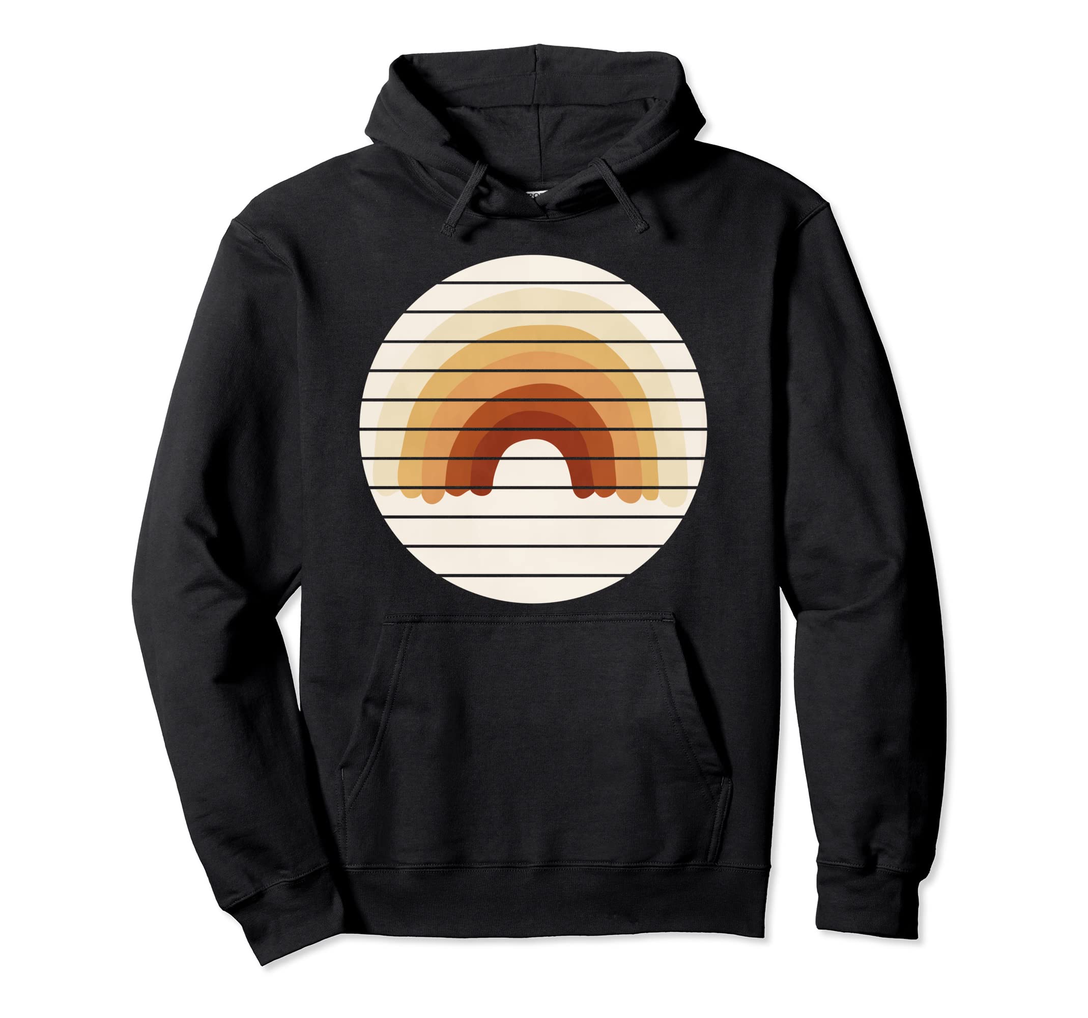 Rainbow 70S Colors Distressed Hoodie - Novelty Apparel Men Women - T-Shirt, Sweatshirt, Hoodie