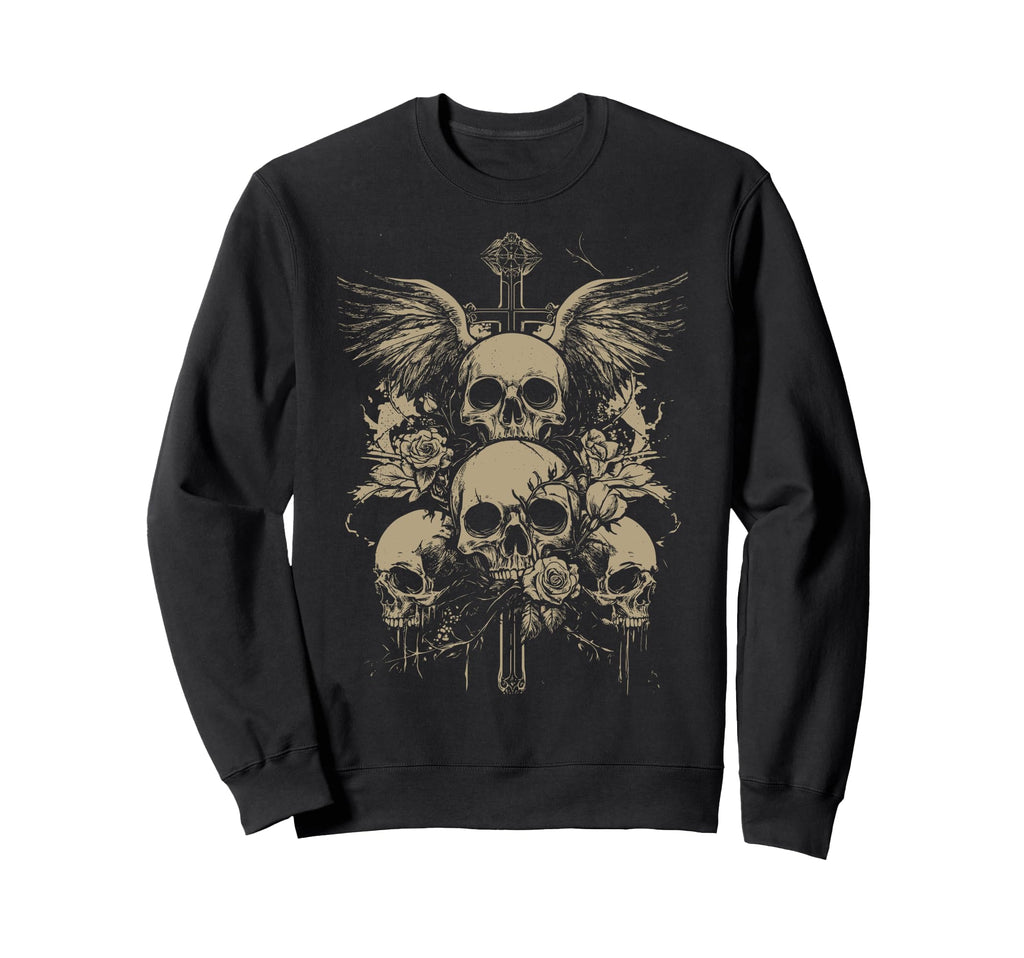 Skull Cross Y2K Grunge Aesthetic Sweatshirt - Aesthetic Graphic for Adults - T-Shirt, Sweatshirt, Hoodie