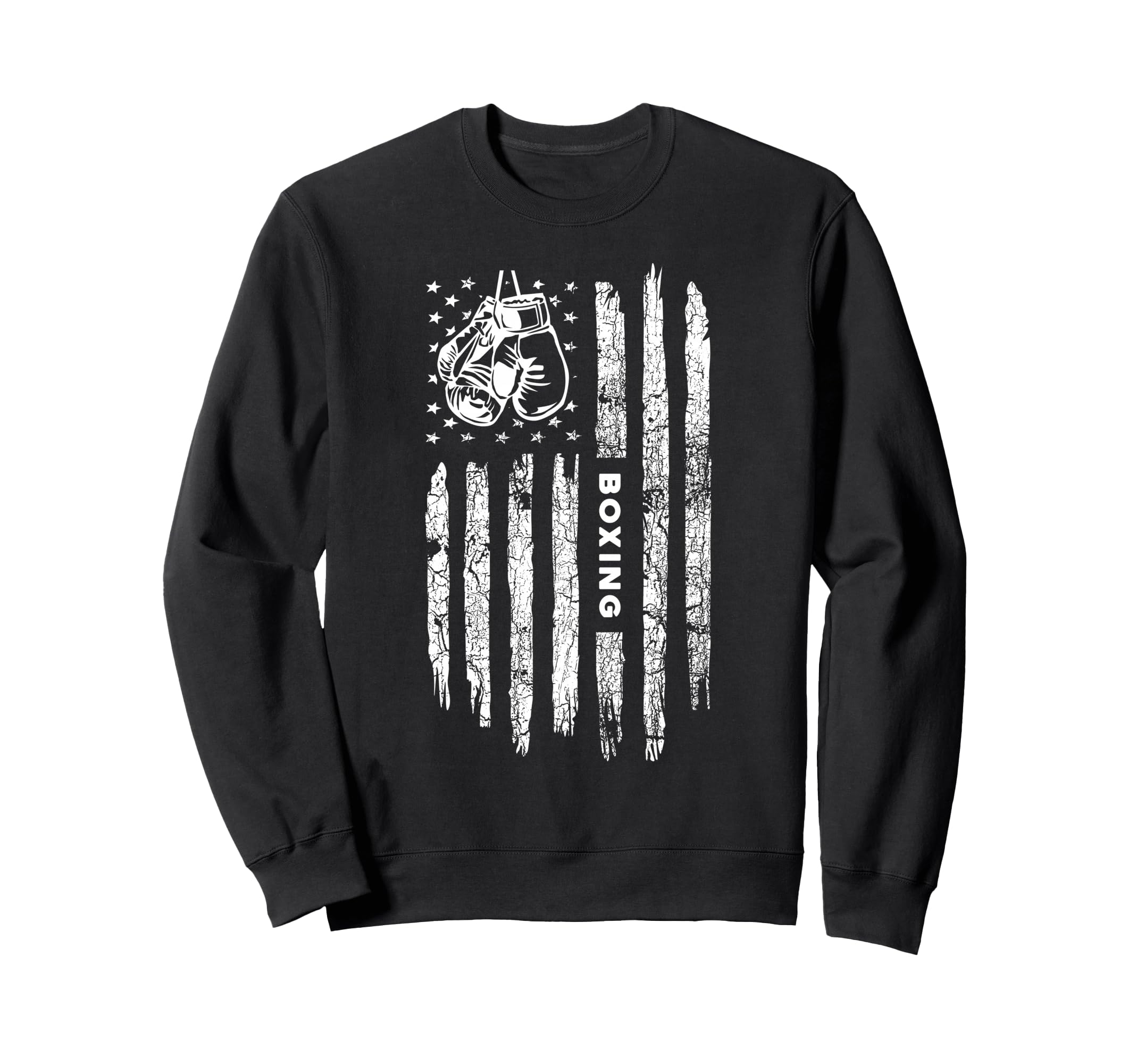 American Flag Boxing Distressed Sweatshirt - Trendy Graphic for Adults - T-Shirt, Sweatshirt, Hoodie
