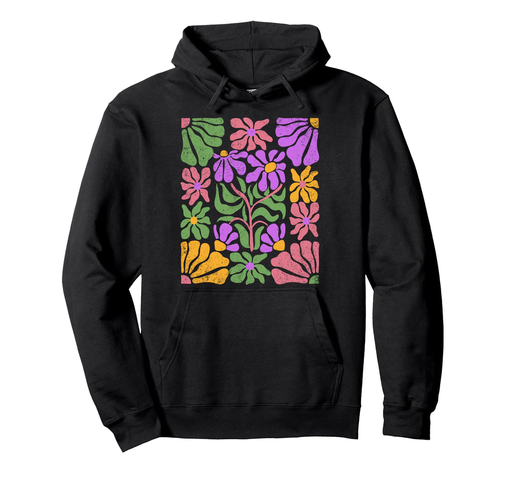 Boho Abstract Flowers Hoodie - Graphic Print for Adults - T-Shirt, Sweatshirt, Hoodie