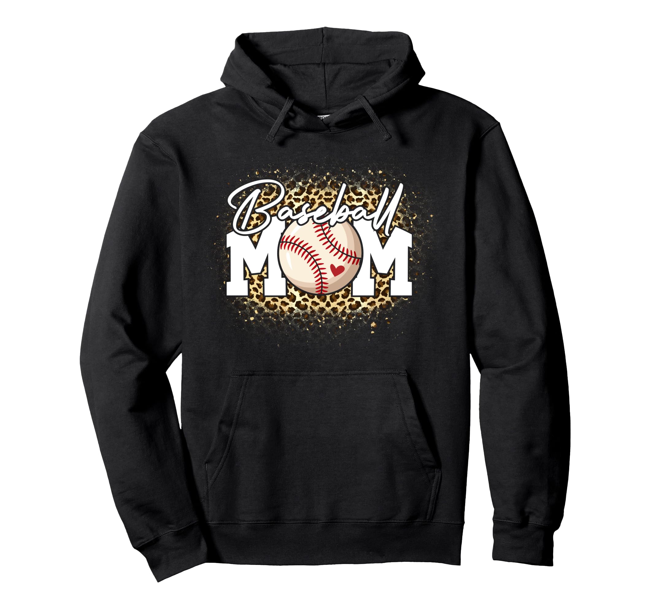 Bleached Baseball Mom Leopard Baseball Hoodie - Unique Graphic for Adults - T-Shirt, Sweatshirt, Hoodie