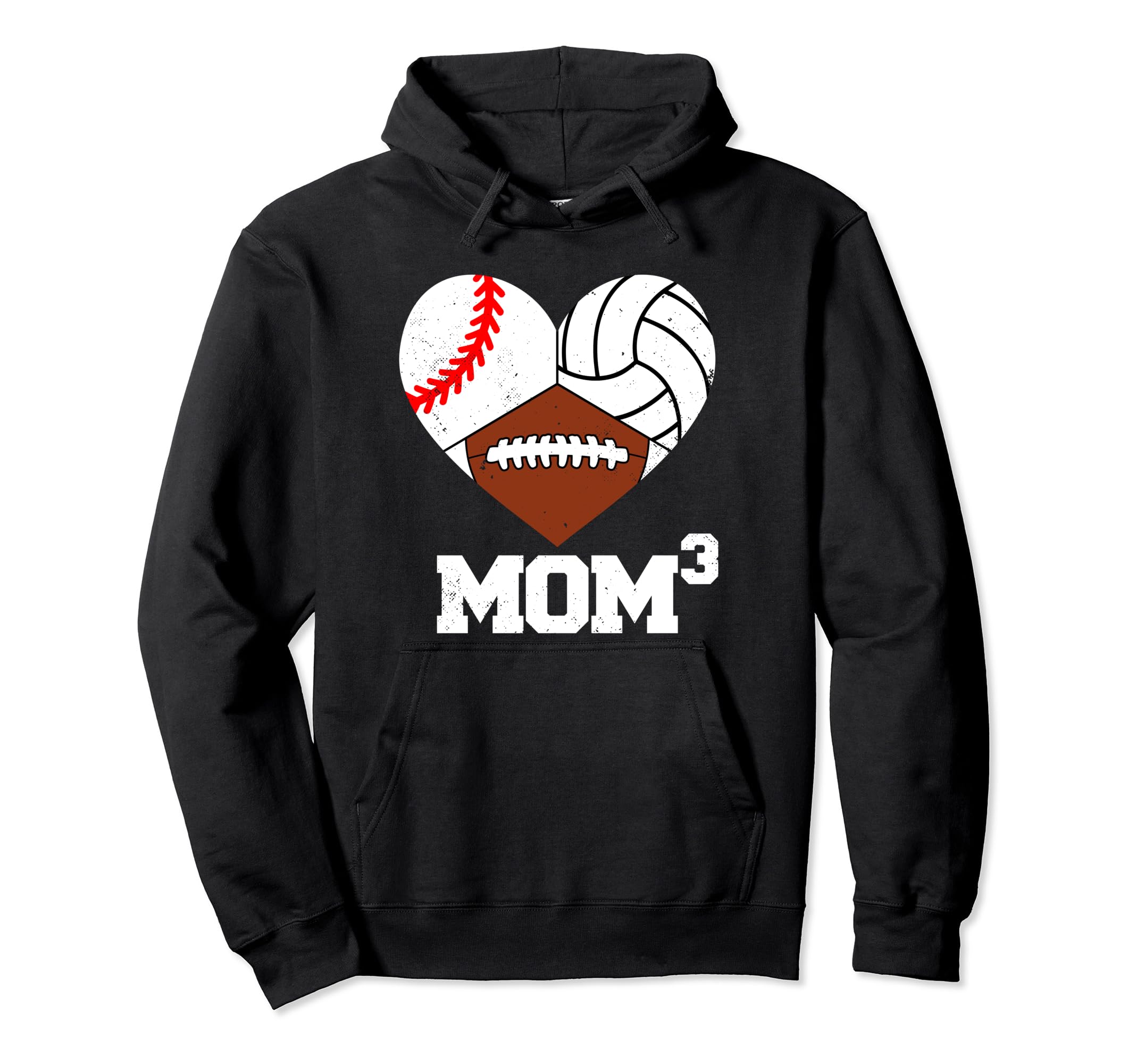 Mom Cubed Mom3 Mom Three Baseball Hoodie - Novelty Apparel Unisex - T-Shirt, Sweatshirt, Hoodie