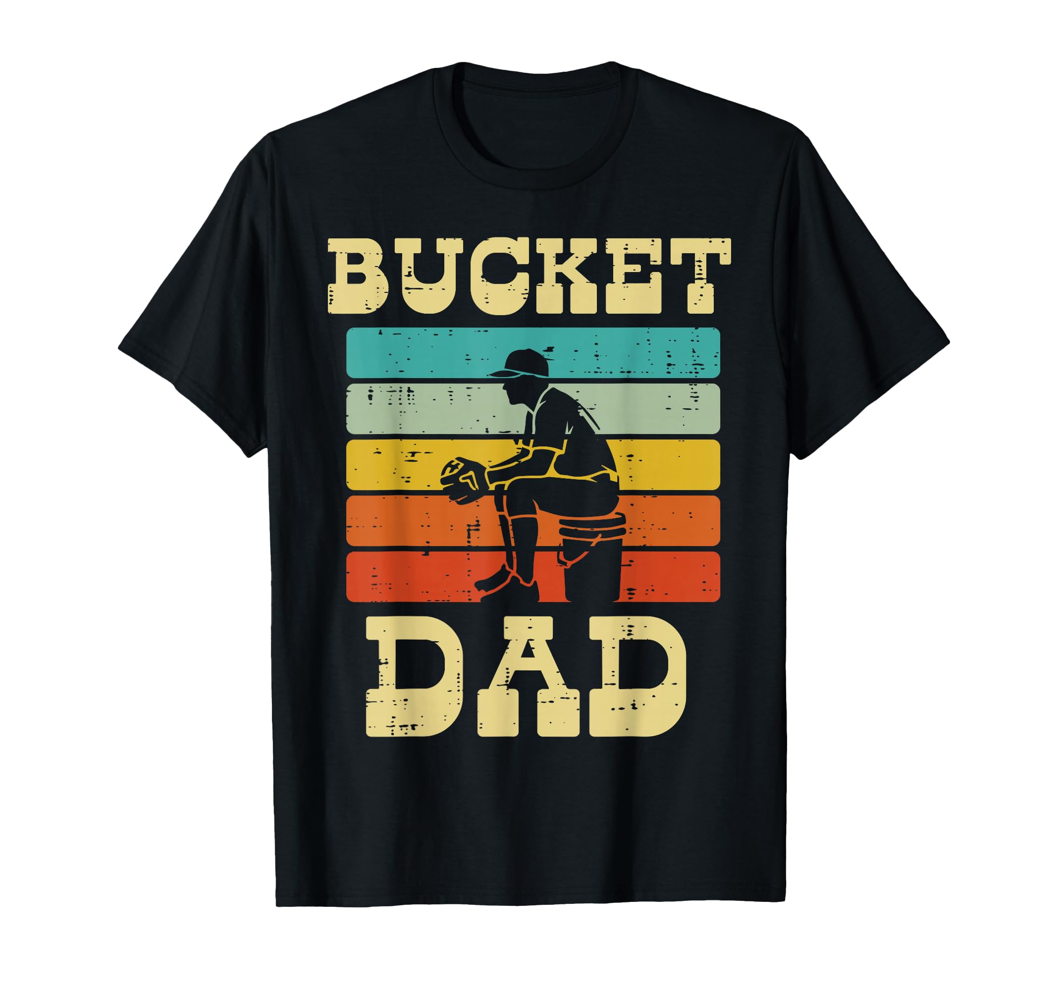 Bucket Dad Softball Baseball Fathers T-Shirt - Graphic Print for Adults - T-Shirt, Sweatshirt, Hoodie