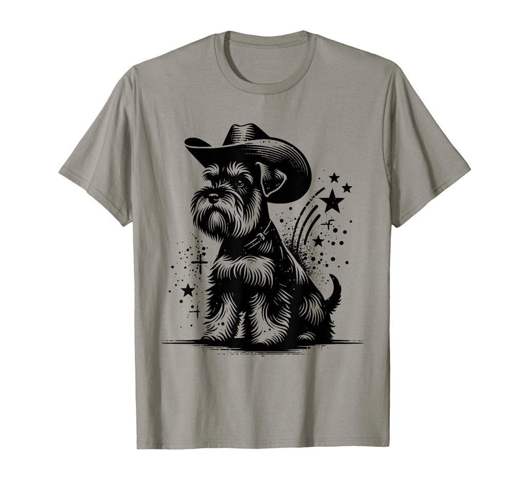 Funny Miniature Schnauzer Cowboy Western T-Shirt - Trendy Graphic Unisex - T-Shirt, Sweatshirt, Hoodie