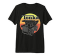 Tonka Sunset Stripe Truck Logo Tri T-Shirt - Casual Everyday Wear Unisex - T-Shirt, Sweatshirt, Hoodie