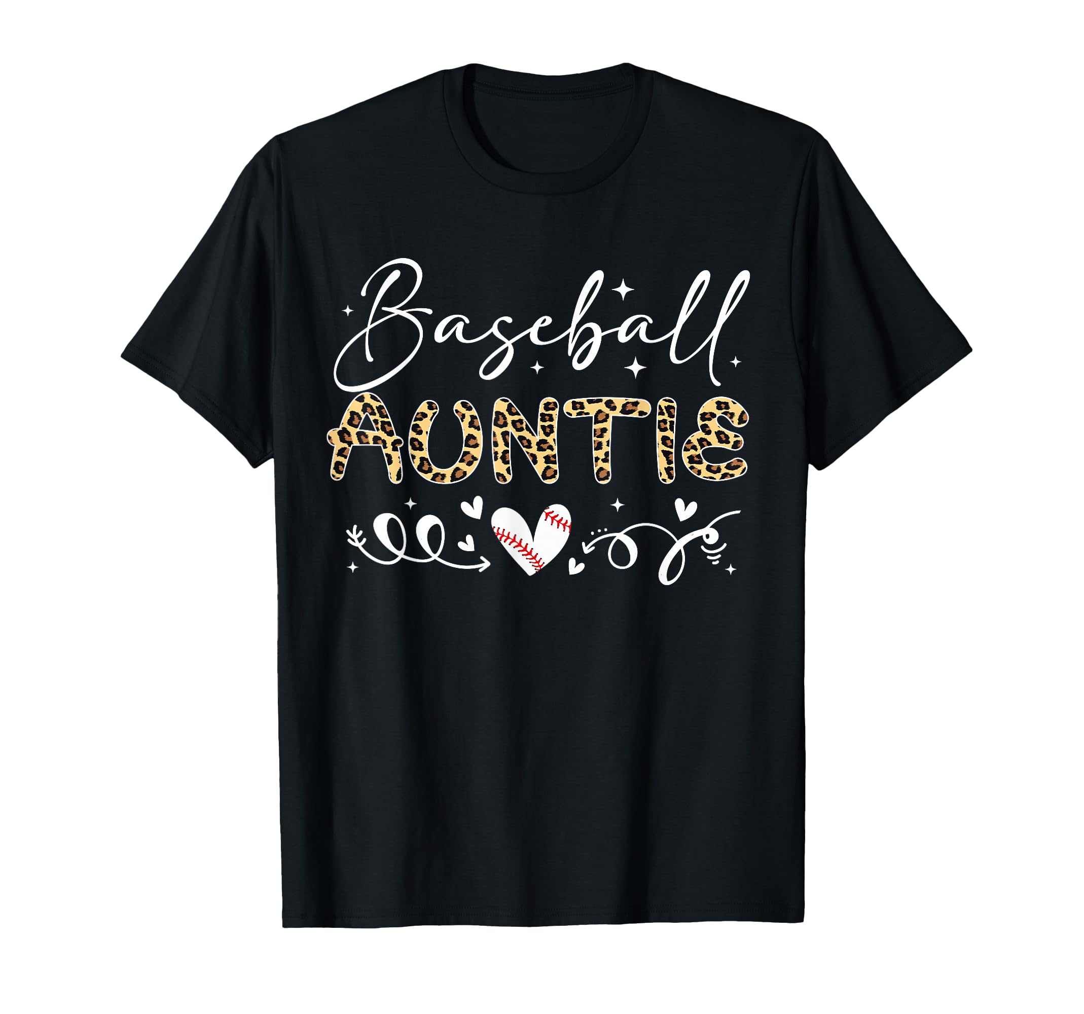 Baseball Auntie Leopard Baseball T-Shirt - Aesthetic Graphic for Adults - T-Shirt, Sweatshirt, Hoodie