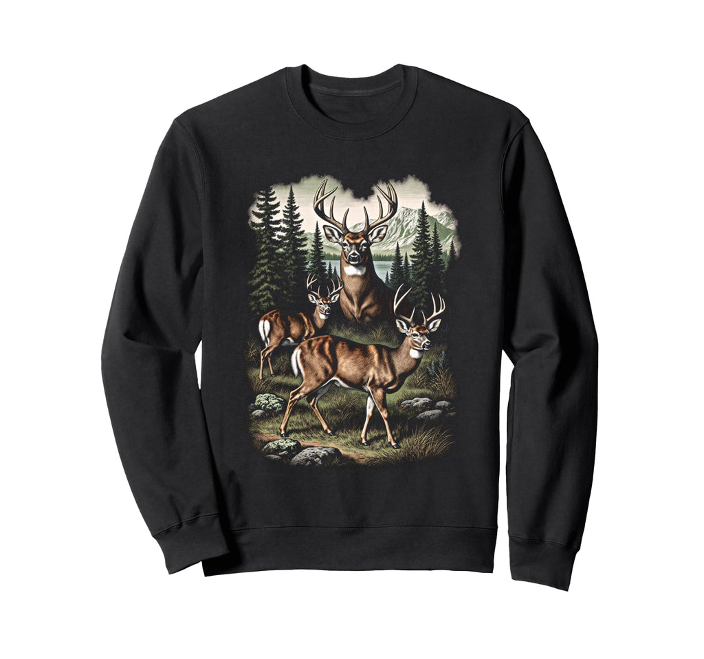 Grunge Deer 90S Sweatshirt - Casual Everyday Wear Unisex - T-Shirt, Sweatshirt, Hoodie
