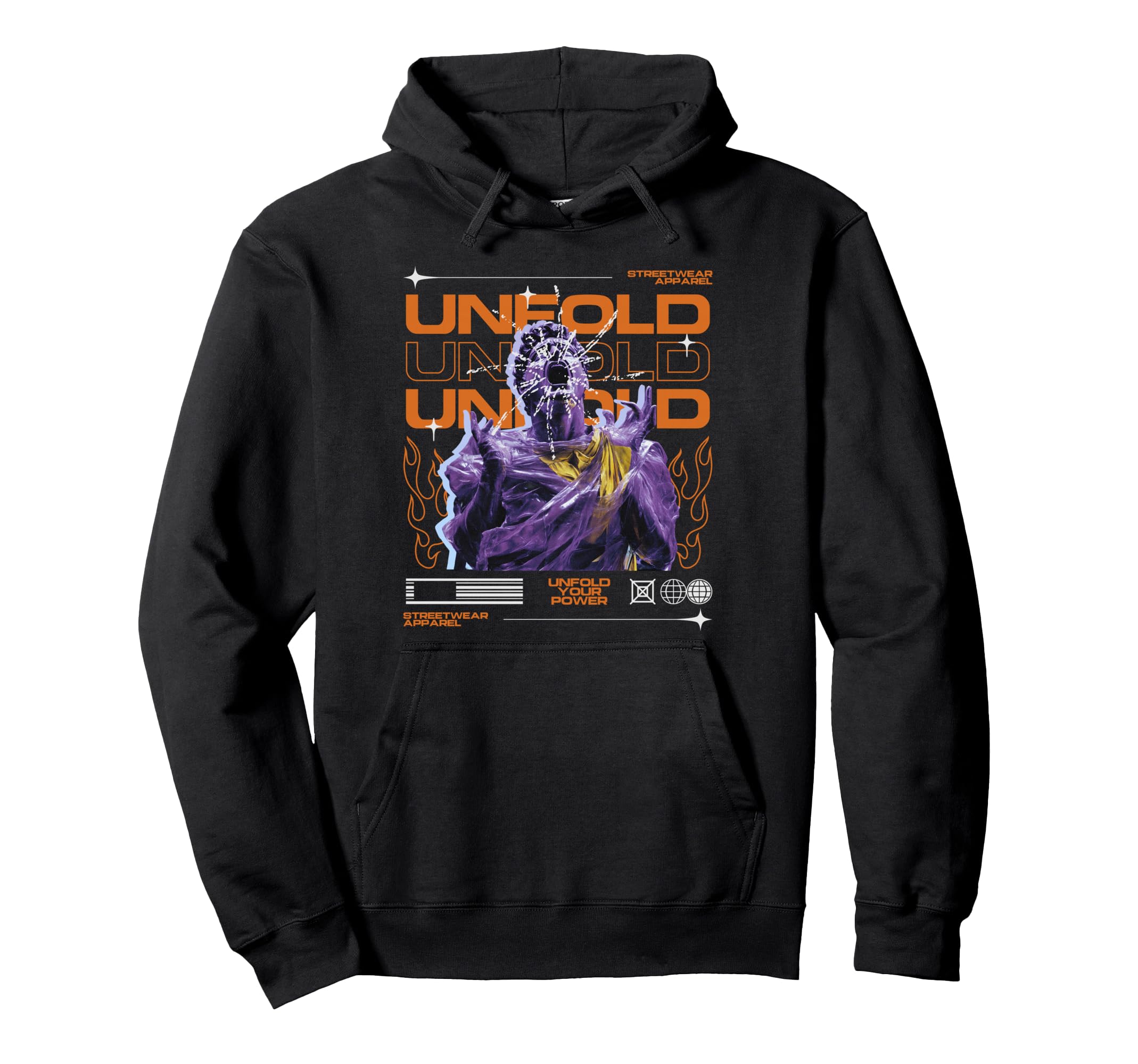 Y2K Unfold Your Power Bold Urban Hoodie - Trendy Graphic Men Women - T-Shirt, Sweatshirt, Hoodie
