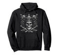 Pirate Skull Distressed Hoodie - Unique Graphic for Adults - T-Shirt, Sweatshirt, Hoodie