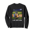 Baseball Dad I Live Here Now Sweatshirt - Fun Novelty Design Unisex - T-Shirt, Sweatshirt, Hoodie