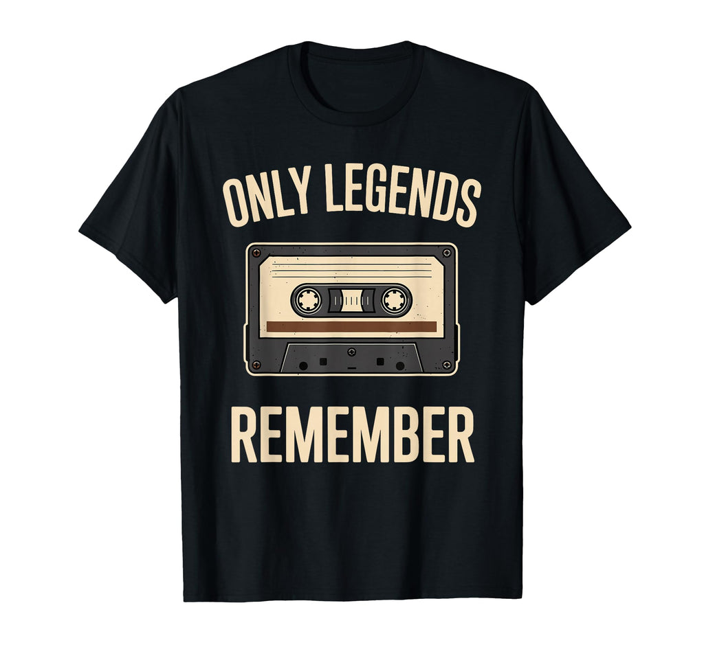Only Legends Remember Cassette Tape T-Shirt - Minimalist Print for Adults - T-Shirt, Sweatshirt, Hoodie