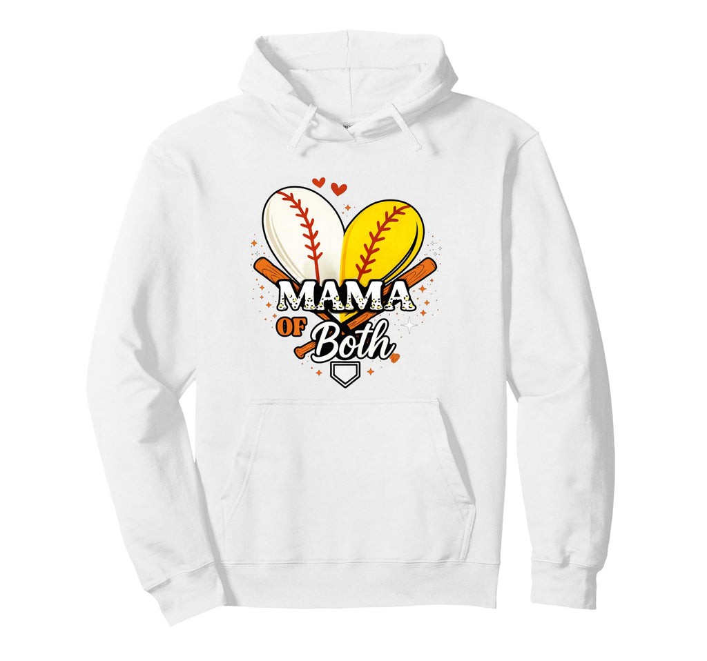 Mama Both Baseball Softball Game Day Hoodie - Aesthetic Graphic for Adults - T-Shirt, Sweatshirt, Hoodie