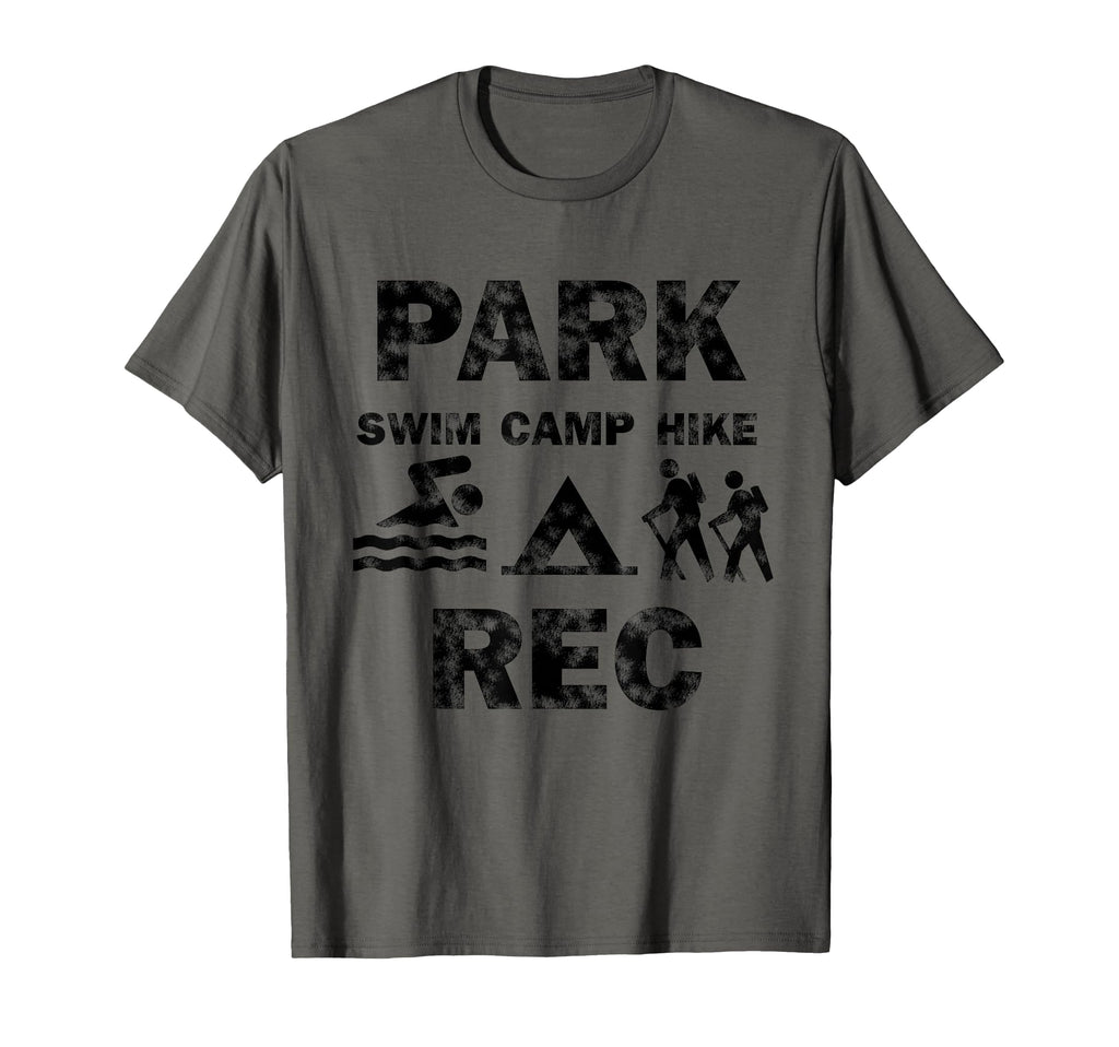 Park Rec Black Rustic Swim Camp T-Shirt - Fun Novelty Design for Adults - T-Shirt, Sweatshirt, Hoodie