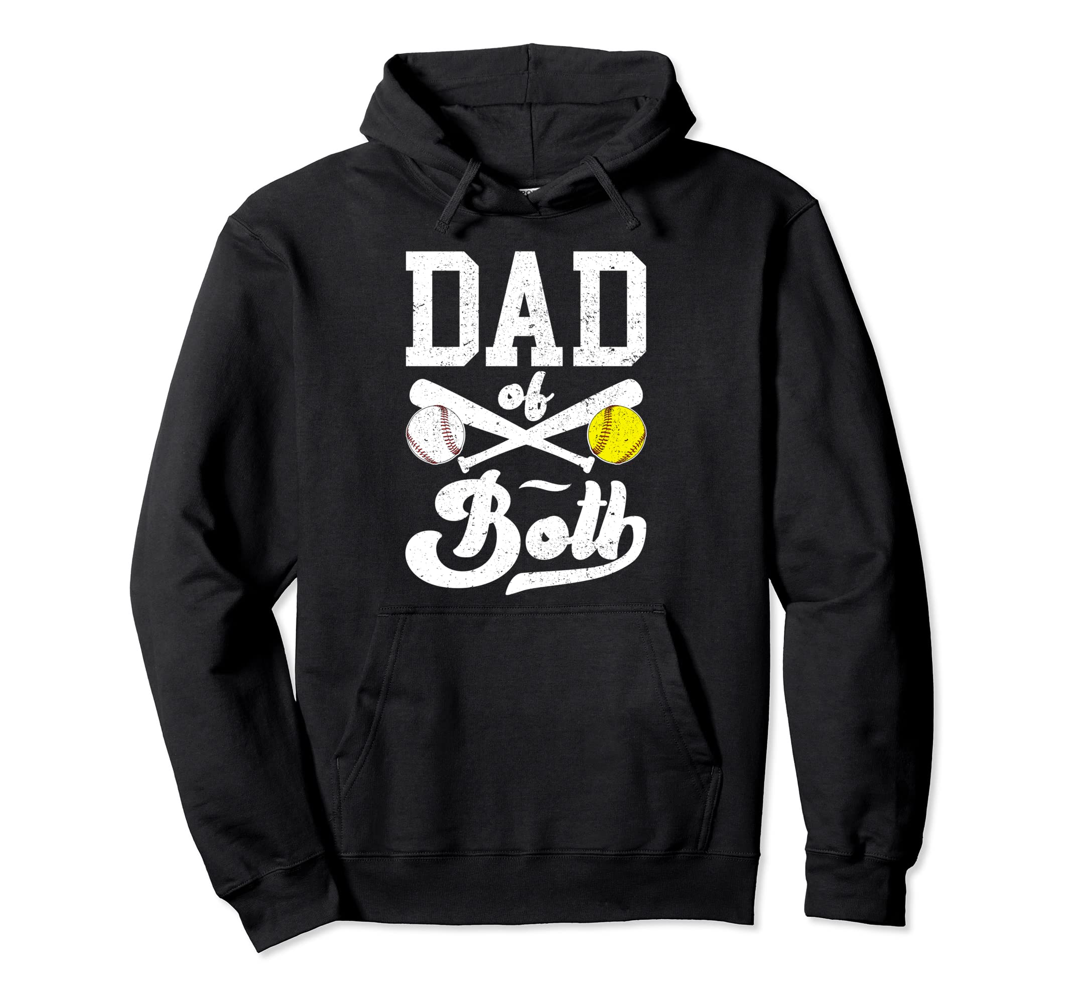 Dad Both Proud Softball Baseball Dad Hoodie - Unique Graphic for Adults - T-Shirt, Sweatshirt, Hoodie
