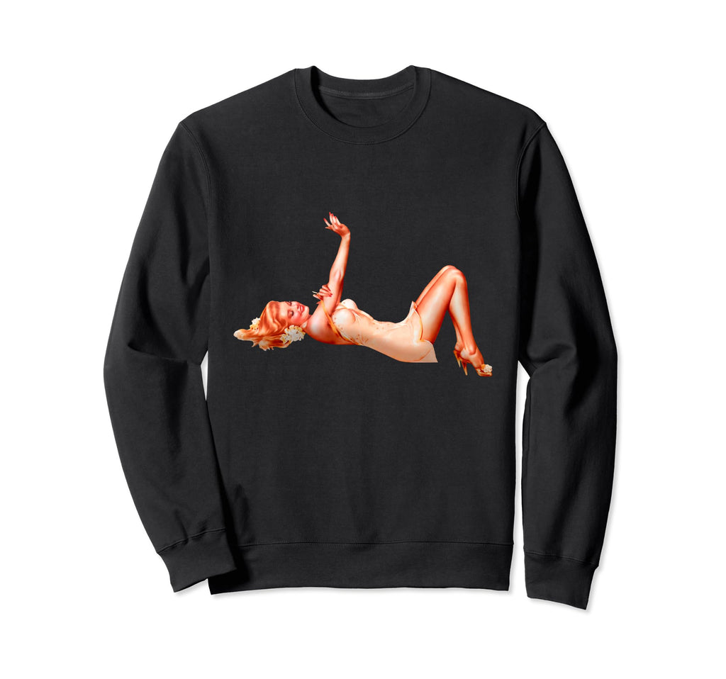 Pin Up Beautiiful Laying Pin Up Sweatshirt - Novelty Apparel for Adults - T-Shirt, Sweatshirt, Hoodie