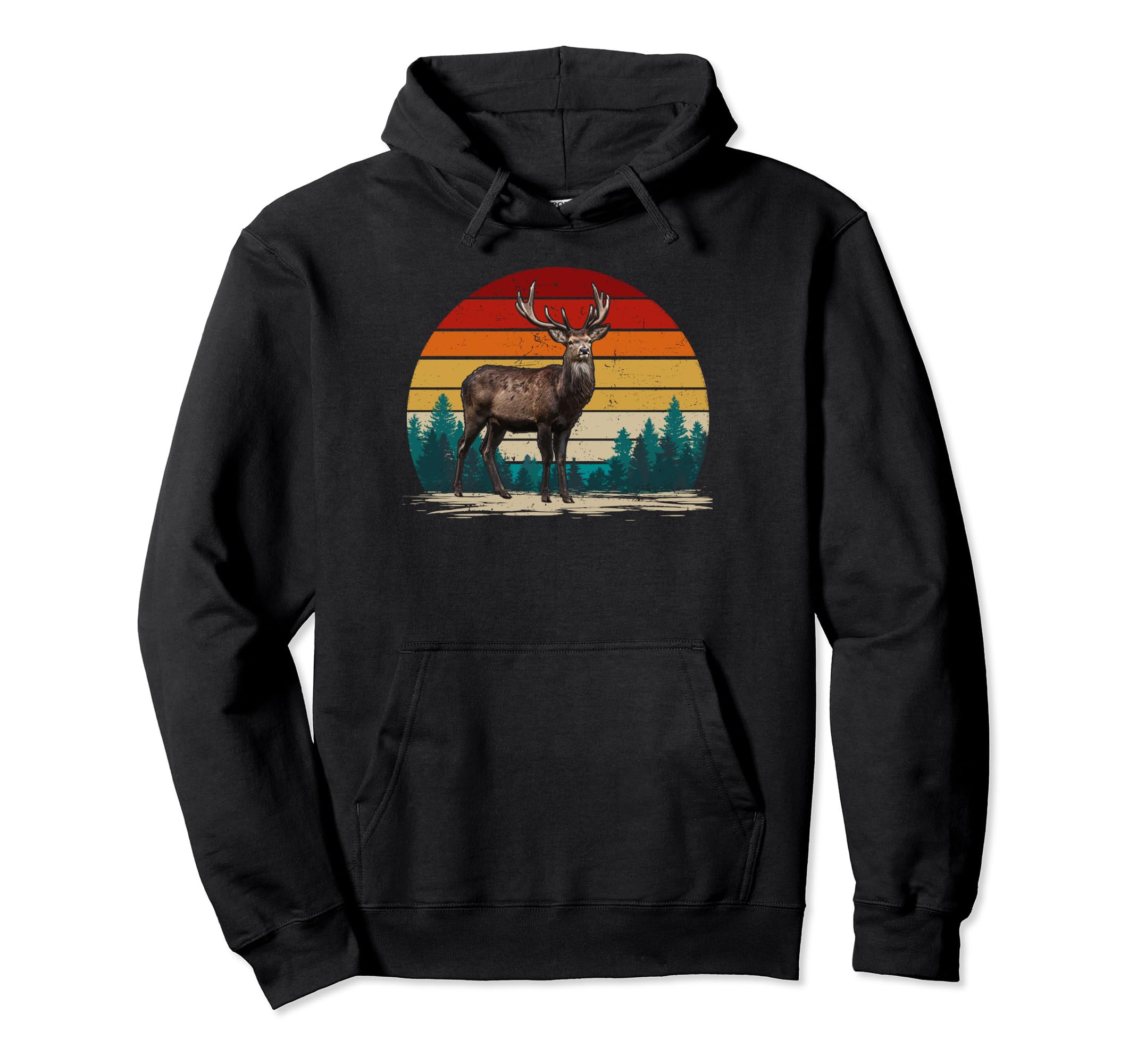 Reindeer Lover Distressed Reindeer Hoodie - Novelty Apparel for Adults - T-Shirt, Sweatshirt, Hoodie