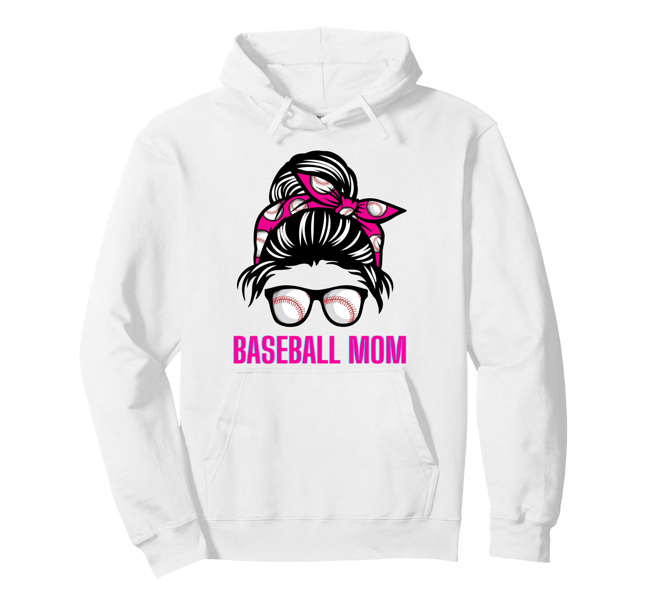 Messy Bun Baseball Momma Life Funny Mom Hoodie - Novelty Apparel Unisex - T-Shirt, Sweatshirt, Hoodie