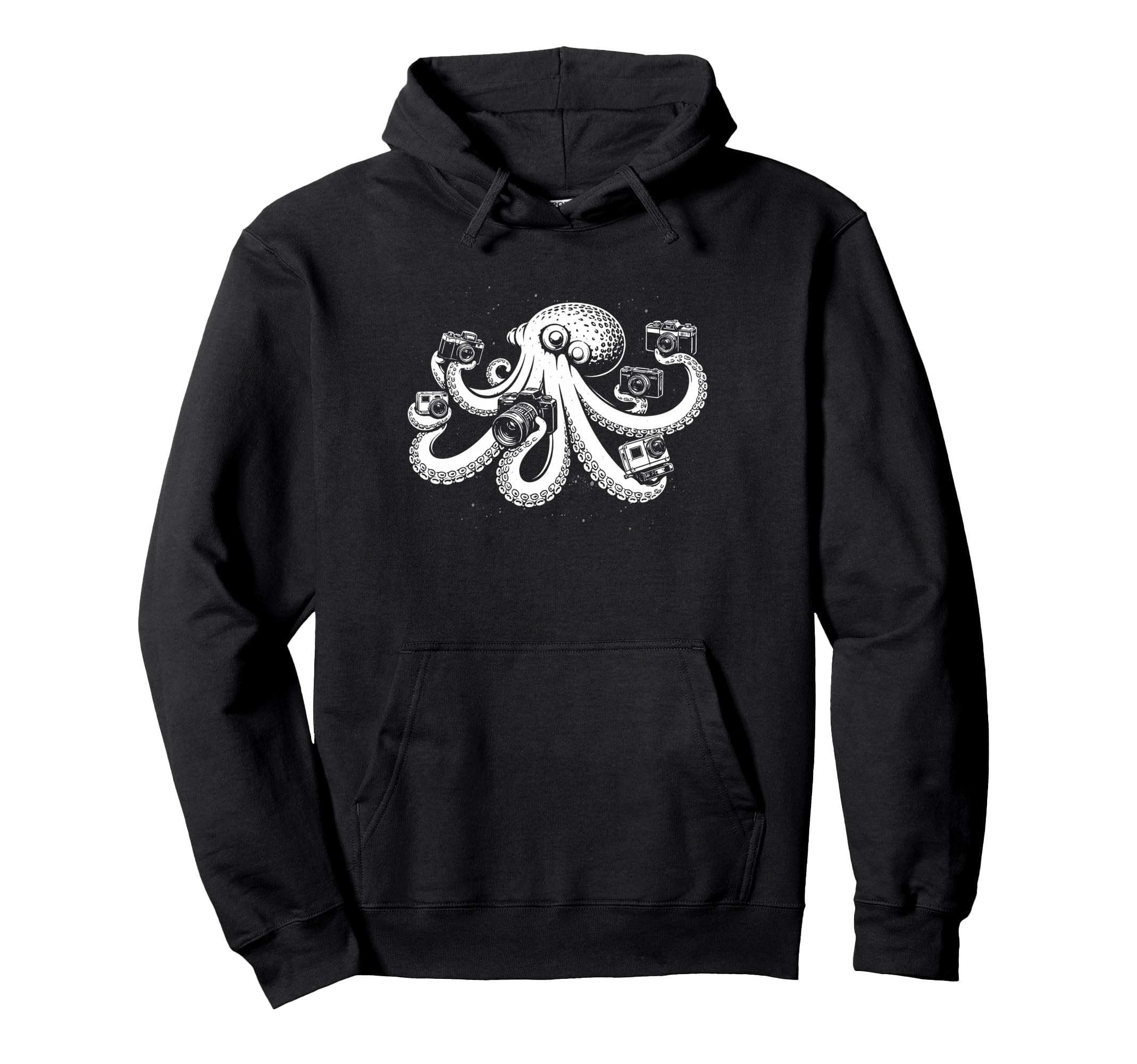 Photographer Octopus Camera Art Hoodie - Custom Art Print Men Women - T-Shirt, Sweatshirt, Hoodie