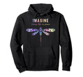 Imagine Boho Dragonfly 60S 70S Groovy Hoodie - Custom Art Print Unisex - T-Shirt, Sweatshirt, Hoodie