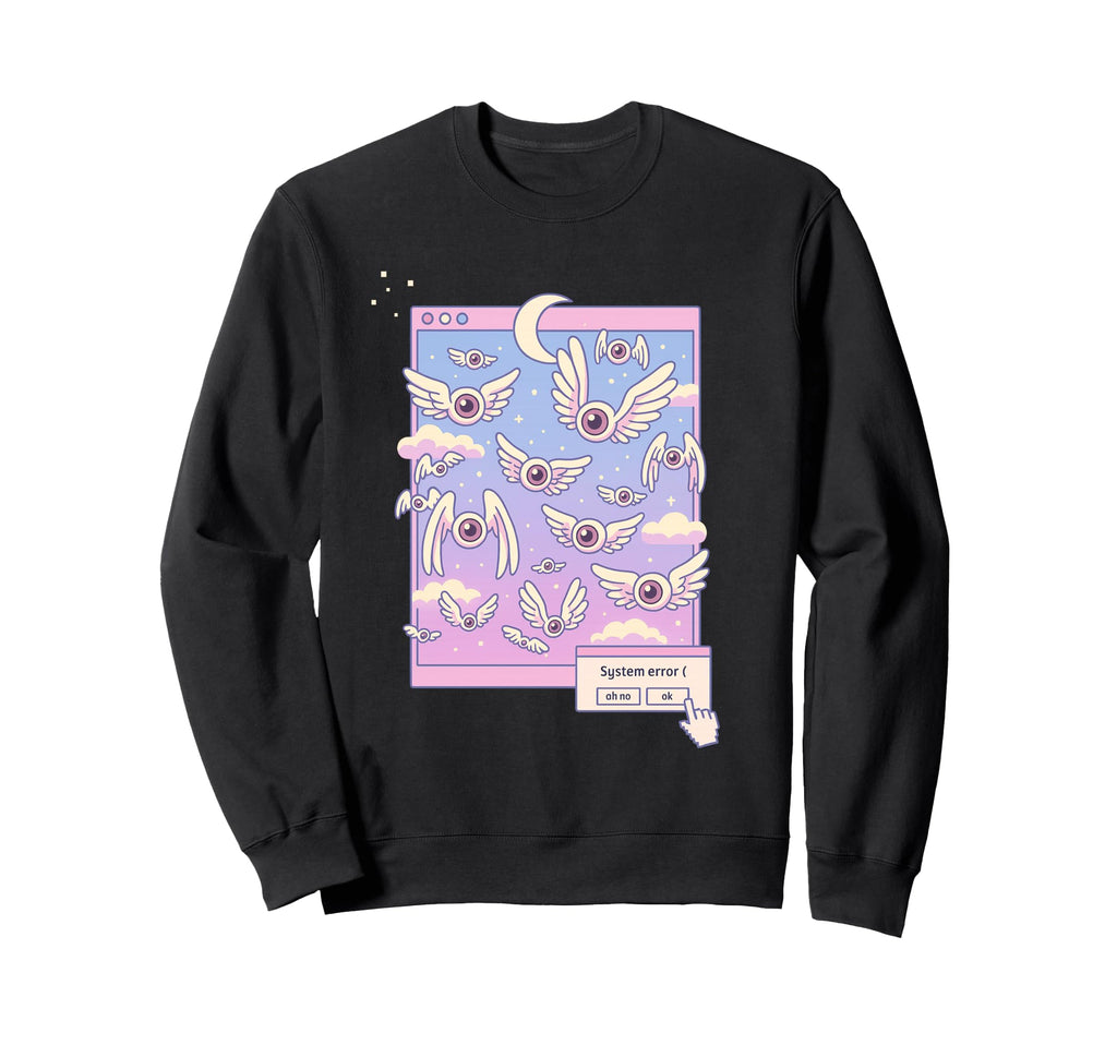 Weirdcore Winged Eyes Pastel Sweatshirt - Custom Art Print for Adults - T-Shirt, Sweatshirt, Hoodie