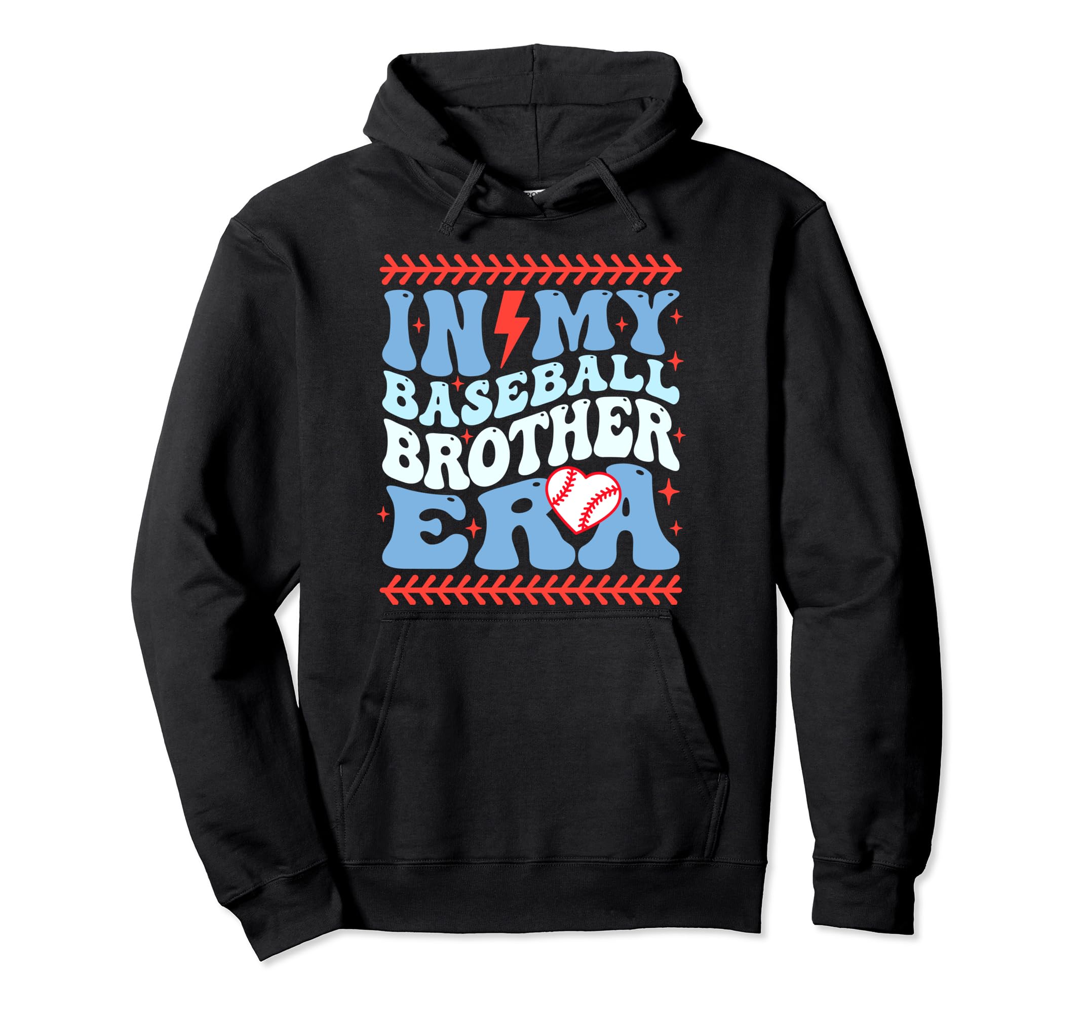 My Baseball Brother Era Groovy Hoodie - Fun Novelty Design Men Women - T-Shirt, Sweatshirt, Hoodie