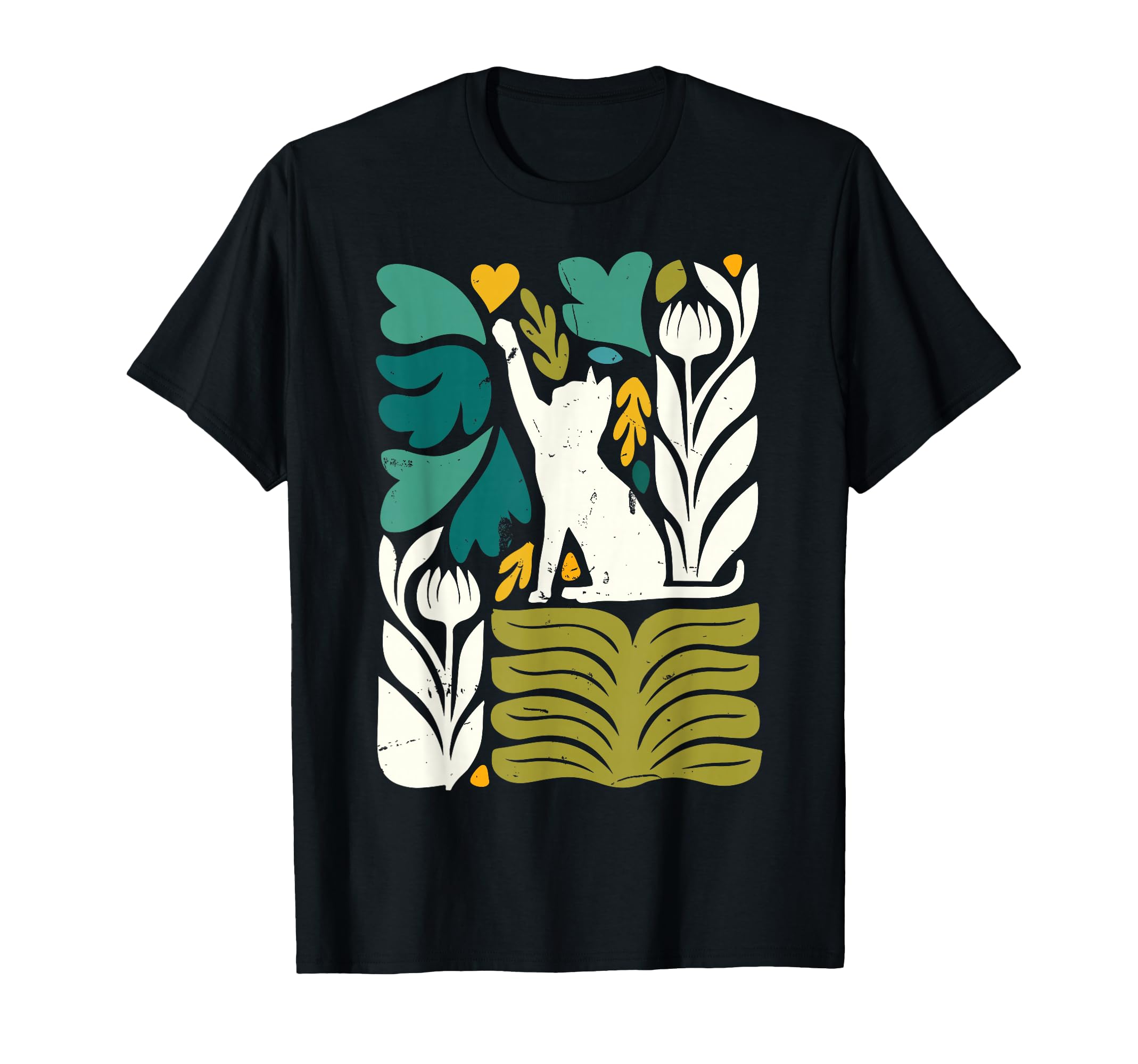 Cat Lovers Boho Matisse Flower Painting T-Shirt - Unique Graphic Men Women - T-Shirt, Sweatshirt, Hoodie
