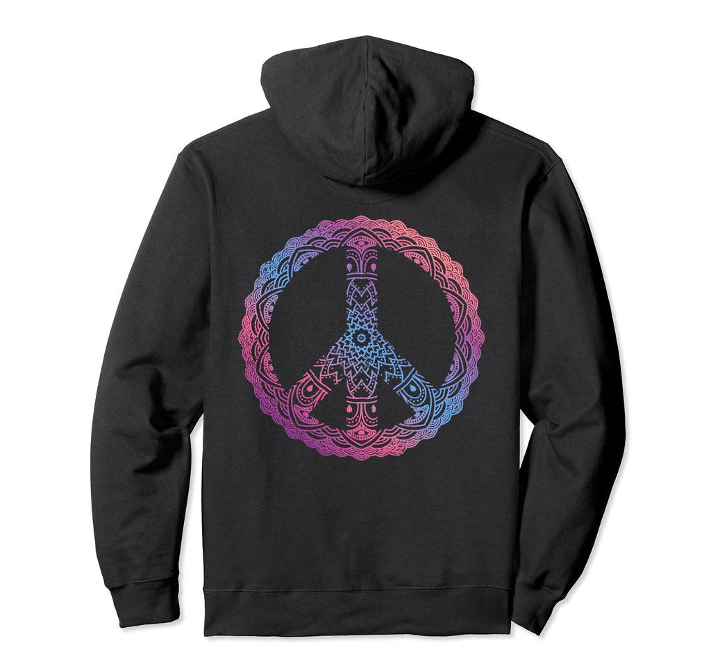 Purple Boho Yoga Ornate Mandala Peace Hoodie - Novelty Apparel for Adults - T-Shirt, Sweatshirt, Hoodie