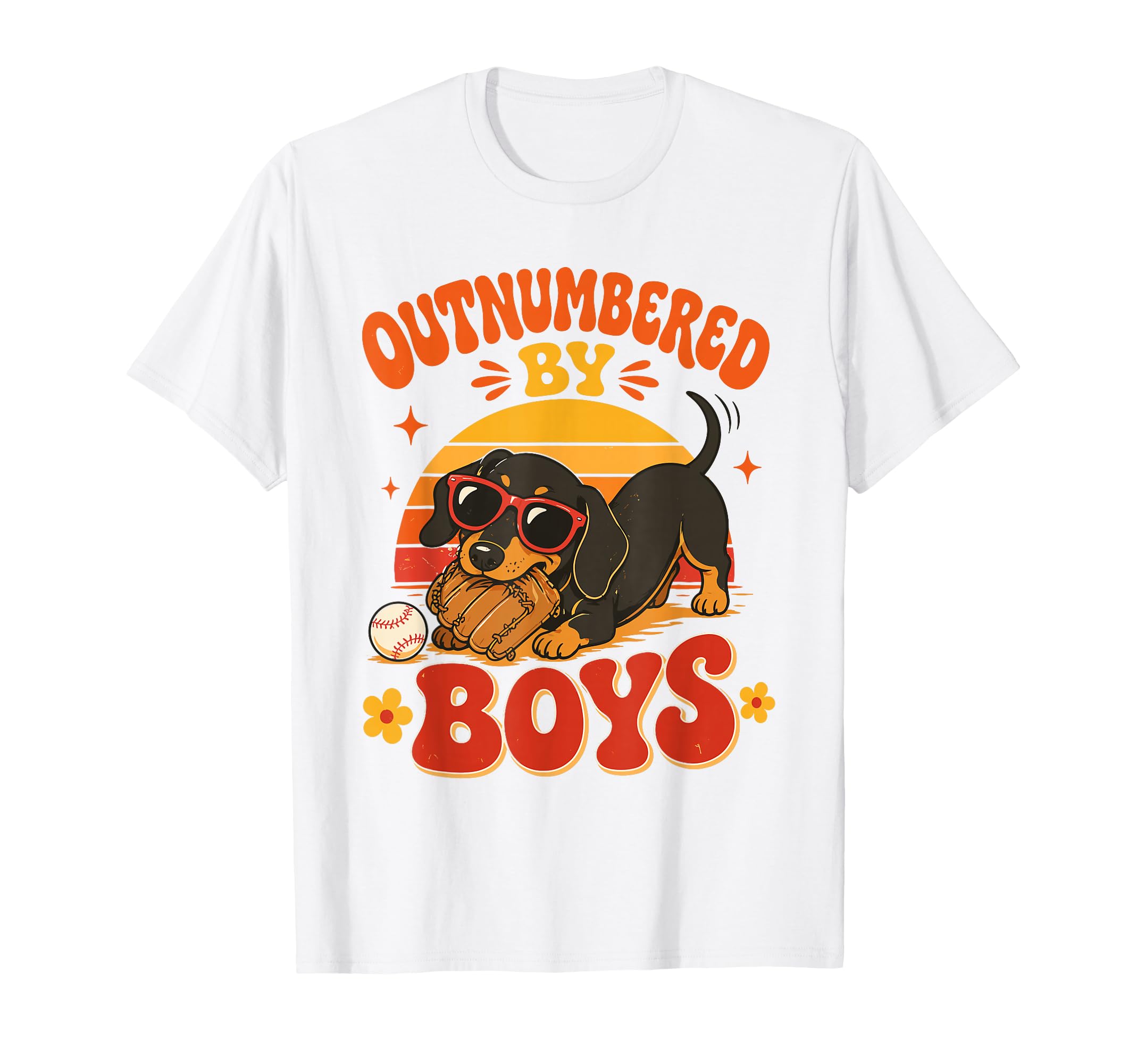 Outnumbered Baseball Mom Dachshund T-Shirt - Streetwear Style for Adults - T-Shirt, Sweatshirt, Hoodie